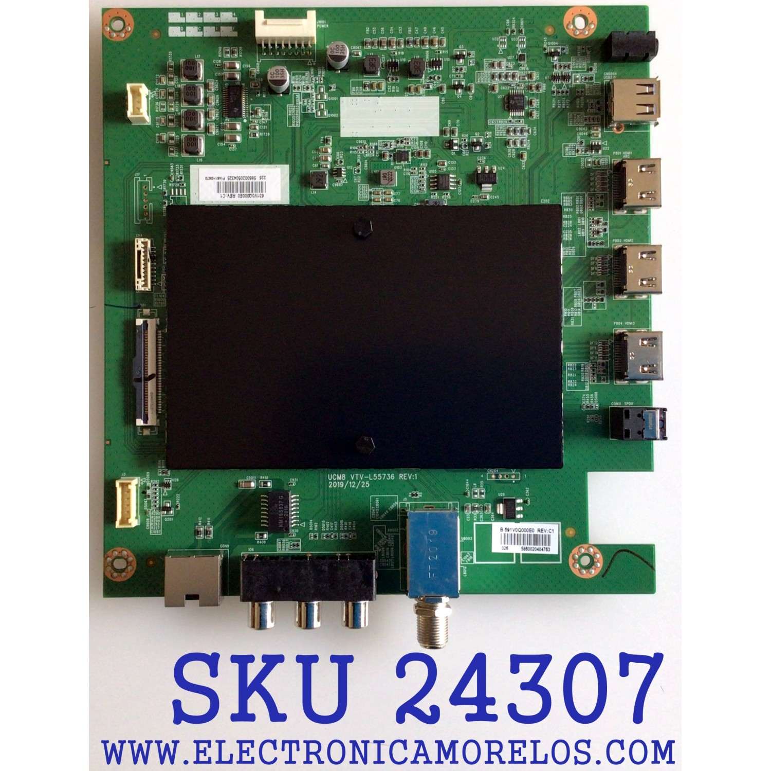 MAIN PARA TV TOSHIBA / NUMERO DE PARTE 631V0Q000E0 / 691V0Q000E0 / VTV-L55736 / VTV-L55736 REV:1 / E89382 / 7160248-5 / PANEL K550WDCRA-UK350A7 / MODELO 55LF621U21