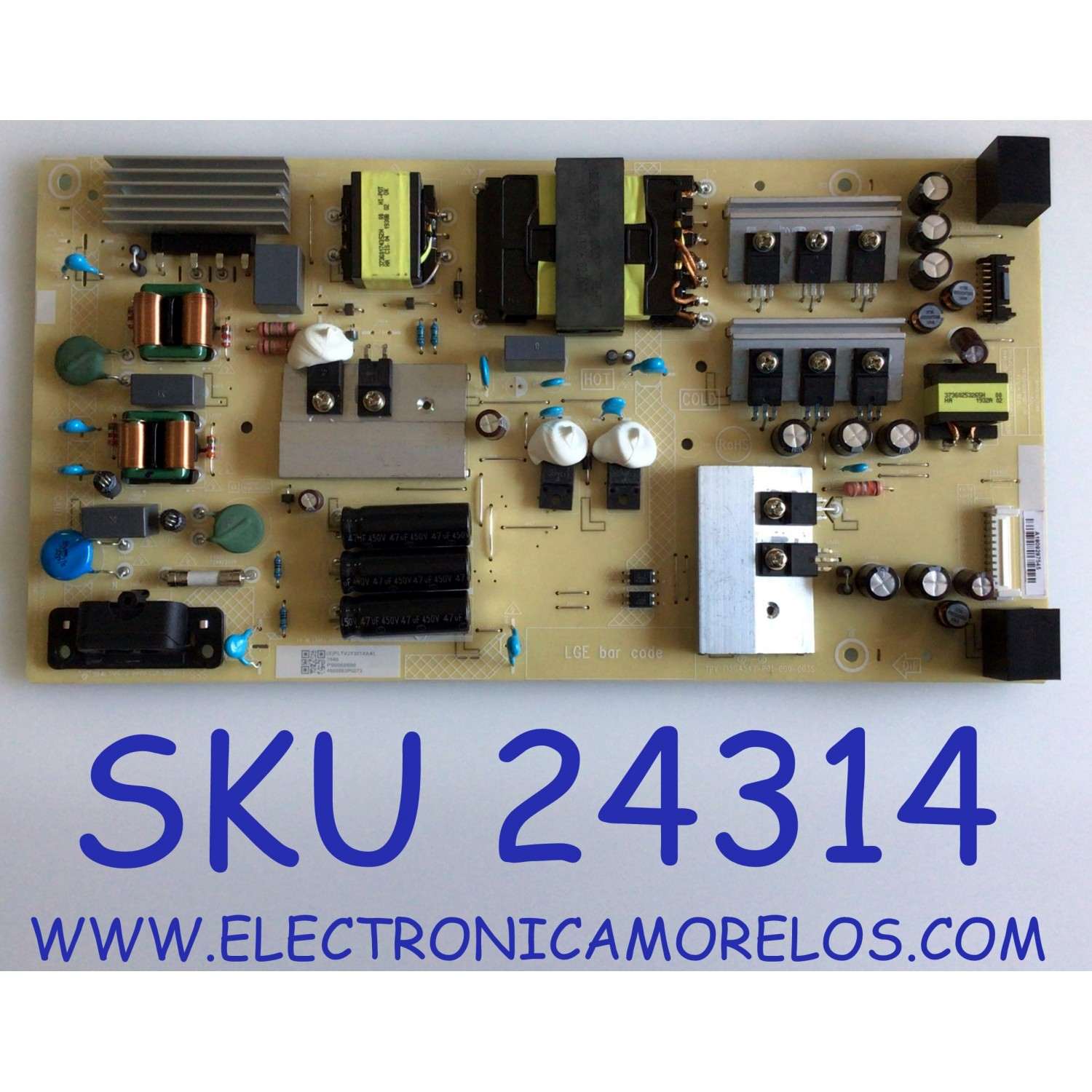 FUENTE DE PODER PARA TV LG / NUMERO DE PARTE PLTVJY301XAAL / 715GA547-P01-000-003S / 715GA547 / CTI-600 / P500060600 / 4600863P0273 / PANEL TPT500B5-U1T01.D REV:S04AA / MODELO 50UM6900PUA / 50UM6900PUA.CUSRLH