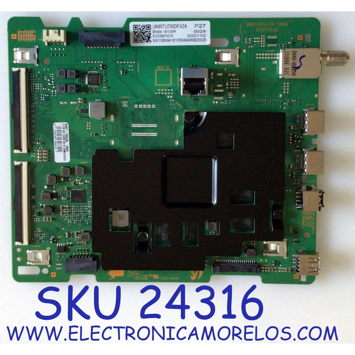 MAIN PARA TV SAMSUNG / BN94-16105R / BN41-02751B / BN97-18032A / BN41-02751B-000 / W058C-722A / BN96-52703A / PANEL CY-BT065HGLV3H / DISPLAY BN96-53589B / BN96-53589A / LSF650FN16-Q01 / MODELO UN65TU7000FXZA / UN65TU7000FXZA FA01 / UN65TU7000FXZA FH07