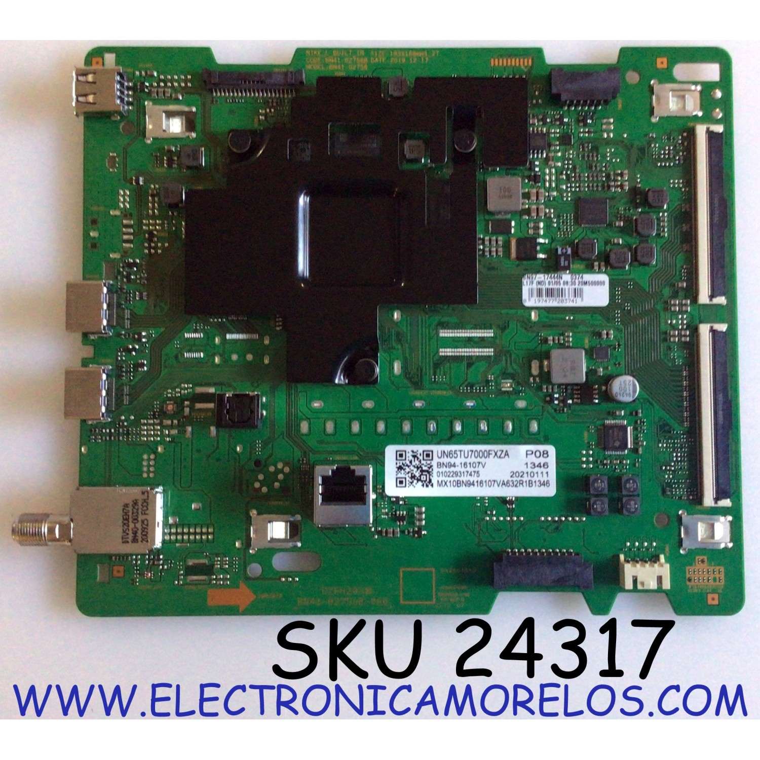 MAIN PARA TV SAMSUNG 4K·UHD·HDR / NUMERO DE PARTE BN94-16107V / BN41-02756B / BN97-17444N / BN41-02756B-000 / BN9416107V / DISPLAY BN96-53589A / BN9653589A / MODELOS UN65TU7000 / UN65TU7000FXZA FA04 / UN65TU7000BXZA FH08 / UN65TU7000BXZA FT13