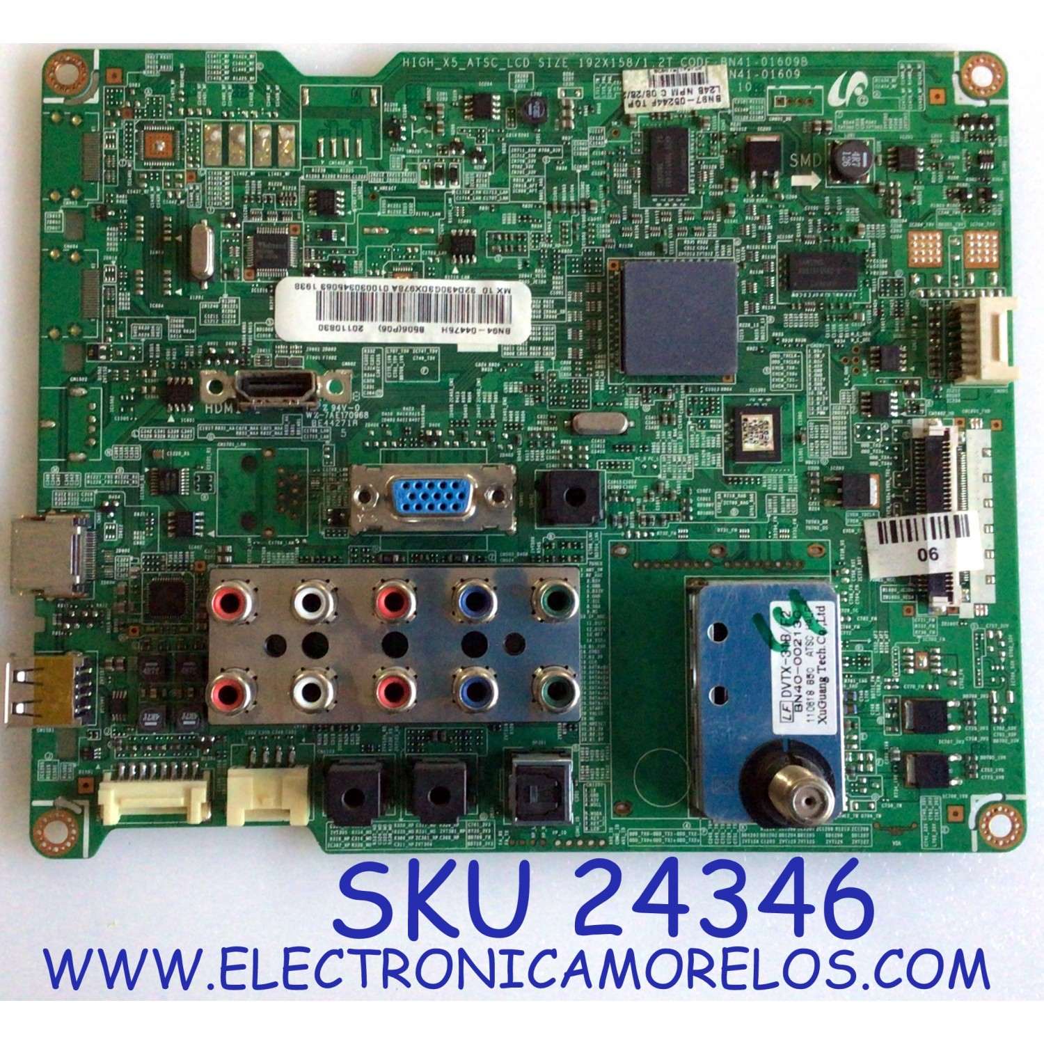 MAIN PARA TV SAMSUNG / NUMERO DE PARTE BN94-04475H / BN41-01609B / BN97-05244F / PARTES SUSTITUTAS BN94-04416C / BN94-04416D / PANEL LTF320AP11 V31 / MODELO LN32D430G3DXZA / LN32D430G3DXZA SP04