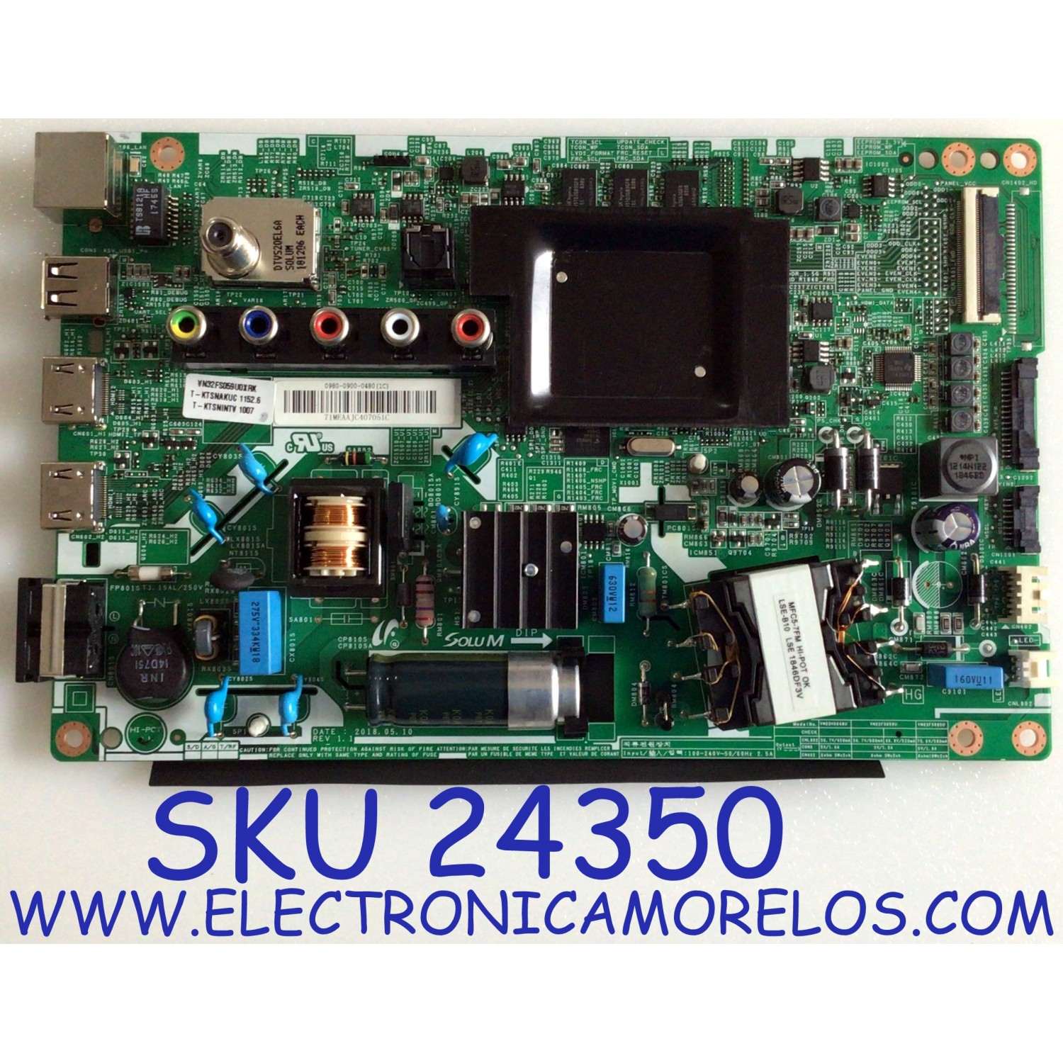 MAIN FUENTE ((COMBO)) PARA TV SAMSUNG / NUMERO DE PARTE 0980-0900-0480 / VN32FS059U / BN81-16925A / 098009000480 / VN32FS059U0XRK / T-KTSNAKUC / T-KTSNINTV / PANEL HV320FHB-N10 / MODELO UN32N5300 / UN32N5300AFXZA RZ02