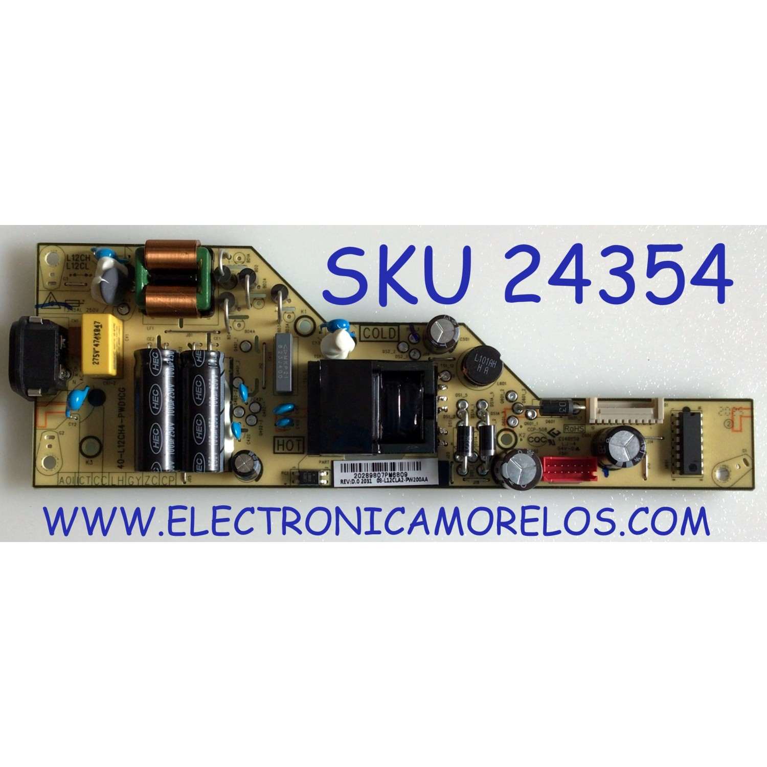 FUENTE DE PODER PARA TV TCL / NUMERO DE PARTE 08-L12CLA2-PW200AA / 40-L12CH4-PWD1CG / 40-L12CH4-PWF1CG / PANEL'S LVU550NEL CS9W17 / LVU550NDEL CS9W17 / MODELOS 55S20 / 55S431 / 55S433 / 55S434 / 55S435 / 55S446 / 55S21