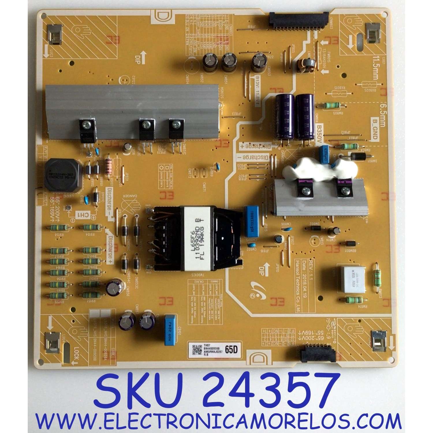 FUENTE DE PODER PARA TV SAMSUNG / NUMERO DE PARTE  BN44-00959B / L65F6_NHS / BN4400959B / PANEL CY-QR065FGLV1H / MODELO QN65LS03RAFXZA FA01
