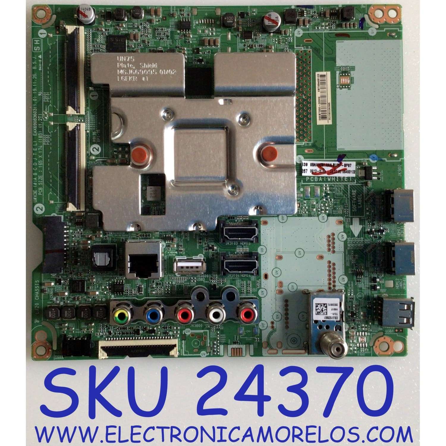 MAIN PARA TV LG NANO CELL / NUMERO DE PARTE EBT66498102 / EAX69083603(1.0) / EAX69083603 / PANEL NC650EQG-ABHH5 / MODELO 65NANO81ANA / 65NANO81ANA.BUSFLOR