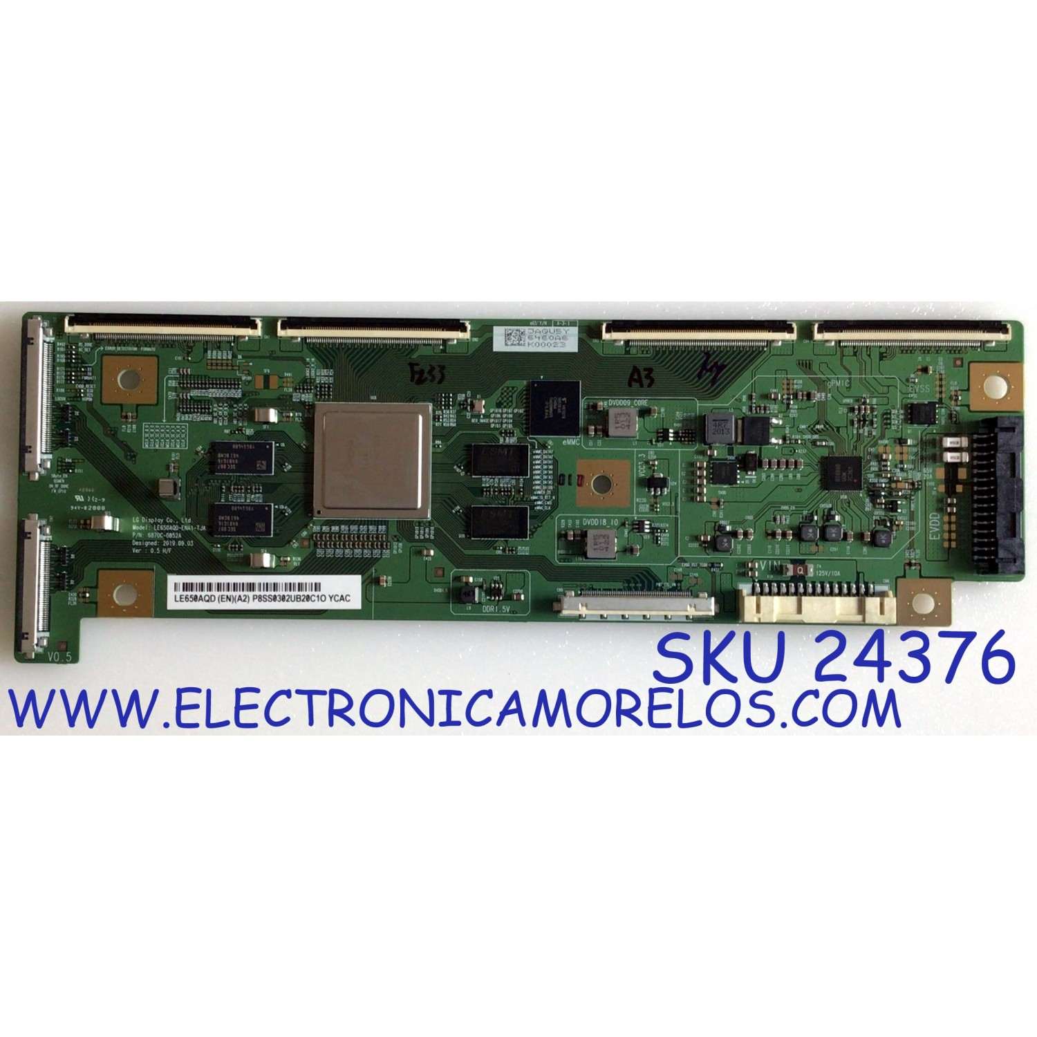 T-CON PARA TV VIZIO / NUMERO DE PARTE 6871L-6460A / 6870C-0852A / 6460A  / PANEL LE650AQD (EN)(A2) / MODELO OLED65-H1 OTYPZSKW