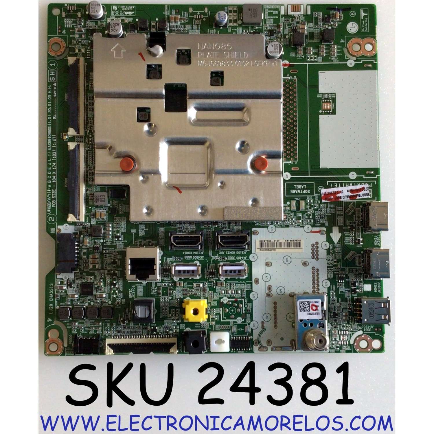 MAIN PARA TV LG 4K UHD AI THINQ SMART TV / NUMERO DE PARTE EBT66575701 / EAX69109605 / EAX69109605(1.0) / PANEL NC750DQH-ABHR1 / NUMERO DE DISPLAY HV750QUB-M7D / MODELO 75UN8570AUD / 75UN8570AUD.BUSFLKR