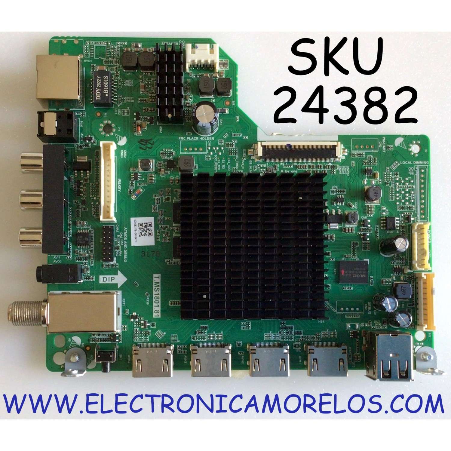 MAIN PARA SMART TV (ROKU) JVC 4K UHD RESOLUCION (3840 x 2160P) / NUMERO DE PARTE T.MS1801.81 / T.MS1801.81 / U20083178-0A03471 / 2010068521 / 536D5006DU3F  / SW:CN9.2.2E2397X (MFG) / D43A2E4EB434 / PANEL CC500PV1D / MODELO LT-50MAW595 