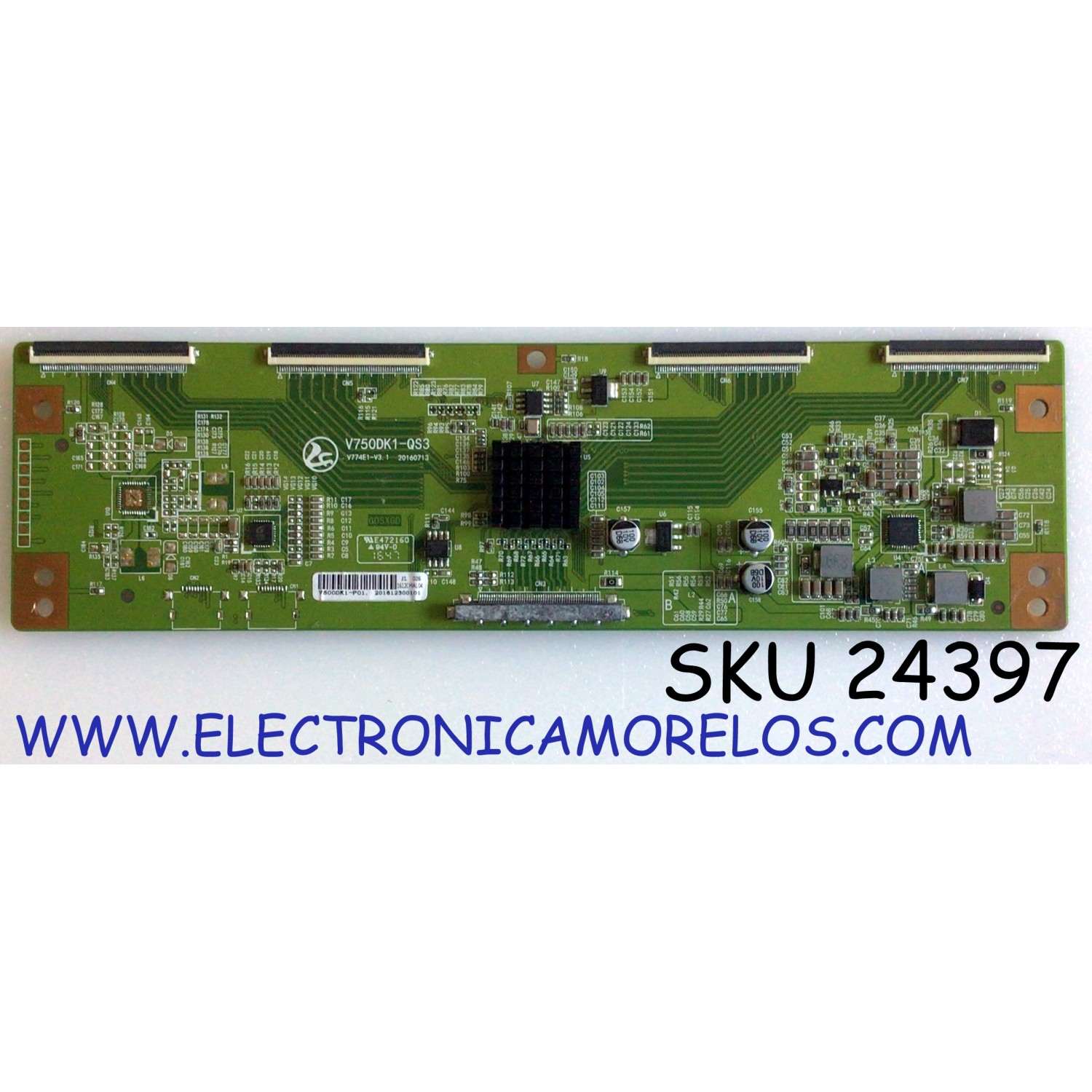 T-CON PARA TV PROSCAN / NUMERO DE PARTE 1612CMAL04 / V750DK1-QS3 / V774E1-V3.1 / V500DK1-P01 / 201612300101 / PANEL XYD50BA03 / MODELO PLDED5068A-D