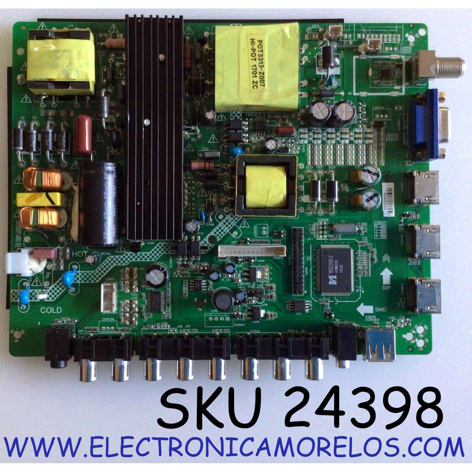 MAIN PARA TV PROSCAN / NUMERO DE PARTE 3393C1612 / ZP.VST.3393.C / 3393C16123000214 / 2PE8139-1 / ZP.VST.3393.C-2-V1.0.1 / PANEL XYD50BA03 / MODELO PLDED5068A-D
