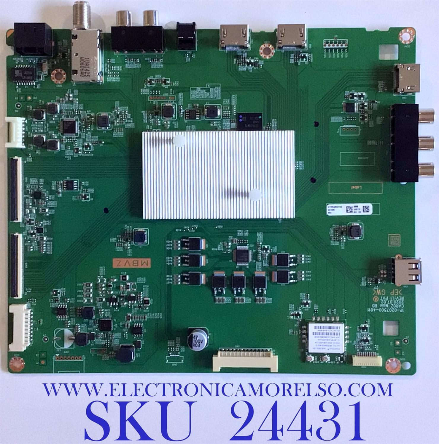 MAIN PARA VIZIO 4K UHD CON HDR SMART TV RESOLUCION (3840 x 2160) / NUMERO DE PARTE 0170CAROZ100 / 1P-0207500-4011 / 1P-0207C00-4011 / 0170CAROZ100 388B / 0170CAR0Z100 / PANEL SD700DUA-6 / MODELO M706X-H3 / M706X-H3 LFTGB7AW