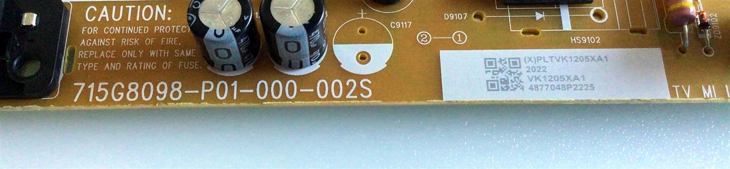 FUENTE DE PODER PARA TV INSIGNIA / NUMERO DE PARTE PLTVK1205XA1 / 715G8098-P01-000-002S / (X)PLTVK1205XA1 / VK1205XA1 / 4877048P2225  / A2005052006 / PANEL TPT320B5-H1F01.D REV:S02BG / MODELO NS-32DF310NA19 - Imagen 2