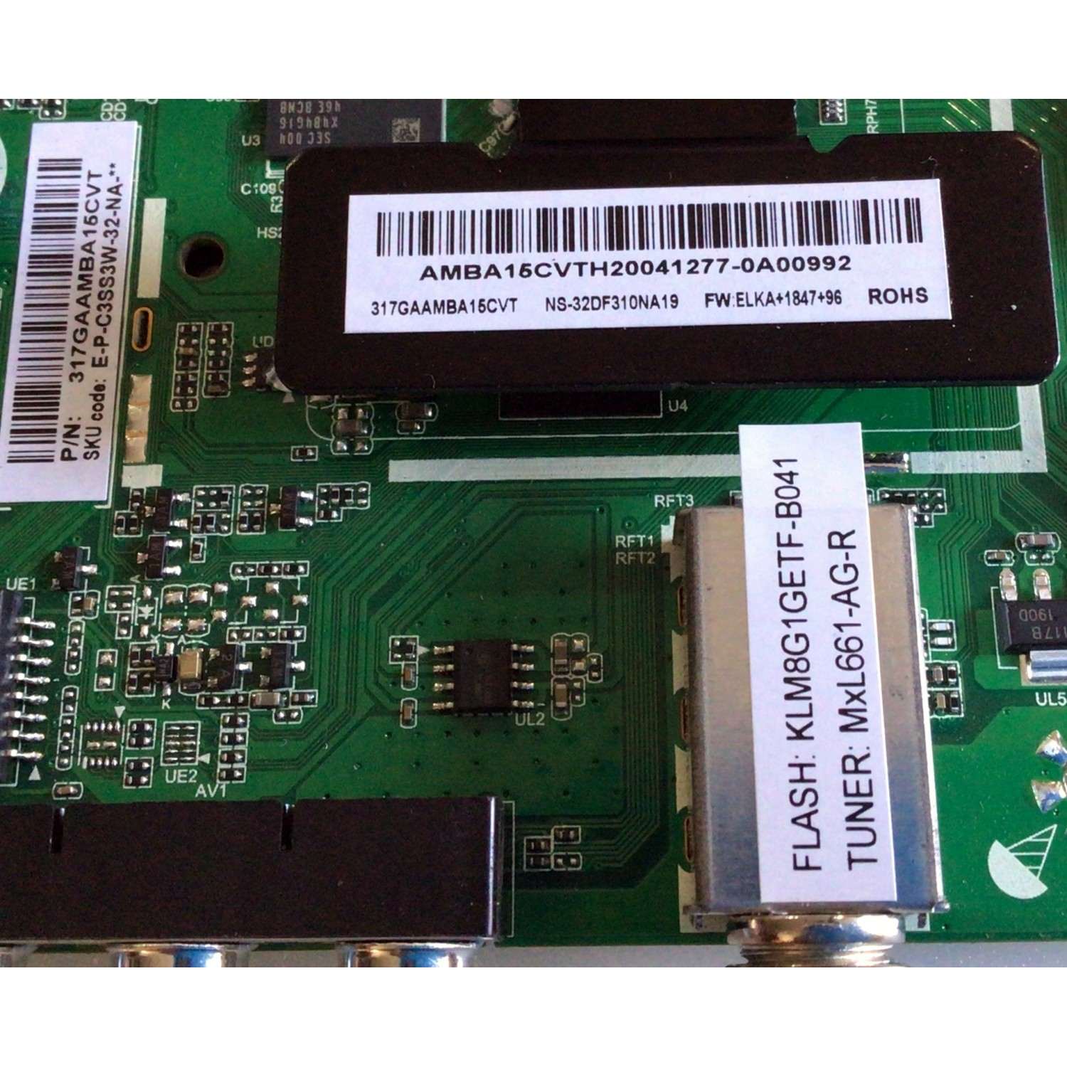 MAIN PARA TV INSIGNIA / NUMERO DE PARTE / TD.T950.67 / AMBA15CVTH20041277-0A00992 / FW:ELKA+1847+96 / E-P-C3SS3W-32-NA / H20041277-0A06723 / PANEL TPT320B5-H1F01.D REV:S02BG / MODELO NS-32DF310NA19 - Imagen 4