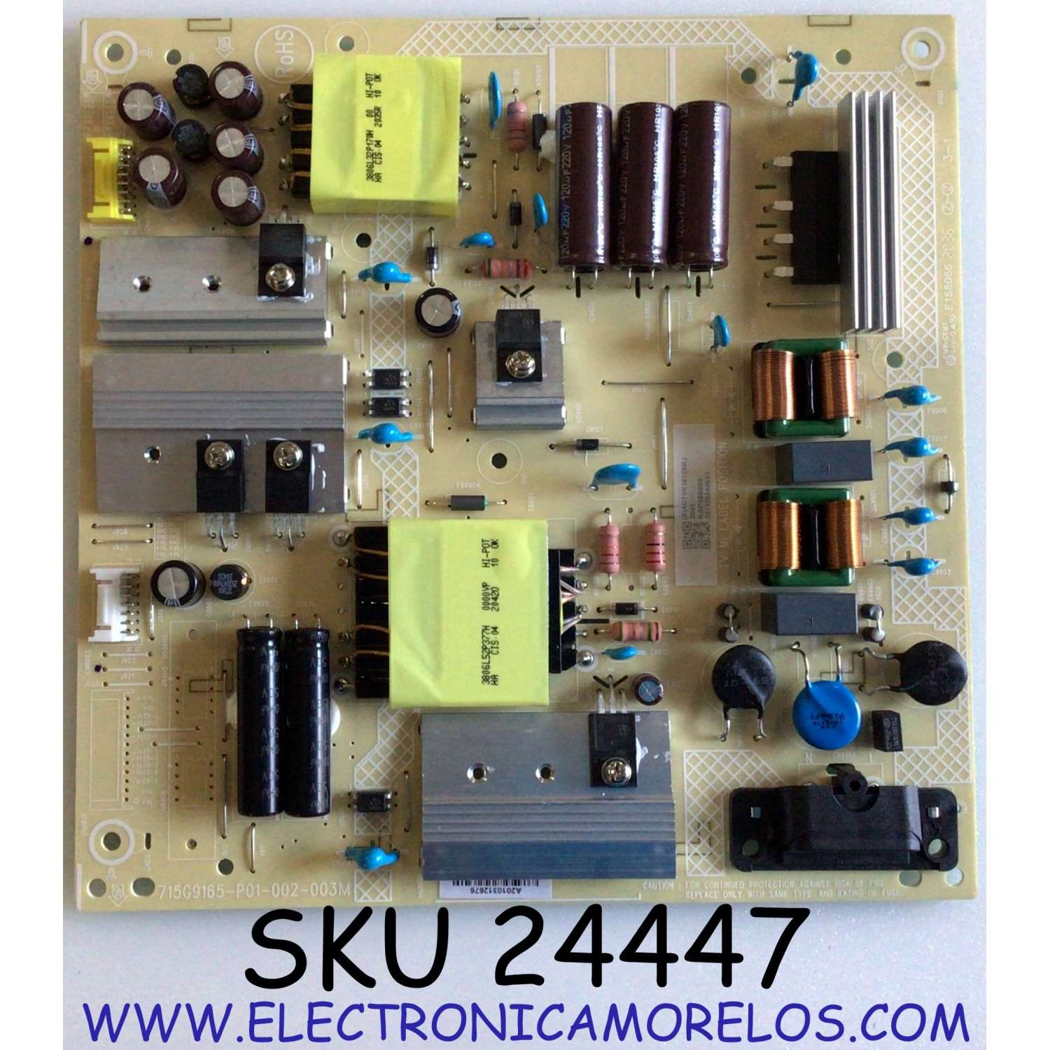FUENTE DE PODER PARA TV VIZIO / NUMERO DE PARTE ADTVK1812XBJ / 715G9165-P01-002-003M / (X)ADTVK1812XBJ / MODELOS V585-H11 / V585-H11 LTCDZI / V585-H11 LTMDZI / V585-H11 LTYDZI / V585-H11 LTCDZIOW / V585-H11 LTMDZILW / V585-H11 LTYDZINX