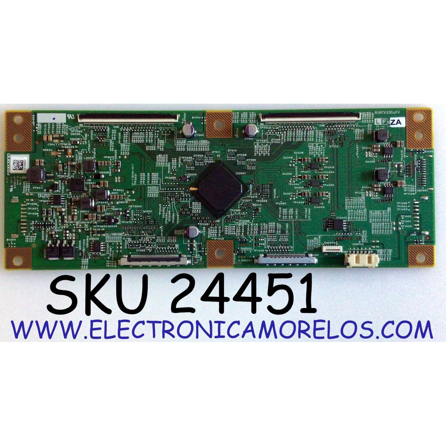 T-CON PARA TV SONY / NUMERO DE PARTE RUNTK0354FVZA / RUNTK0354FV / C-SS7A006443 / PANEL YD8S010CNX01 / MODELO XBR-70X830F / XBR70X830F