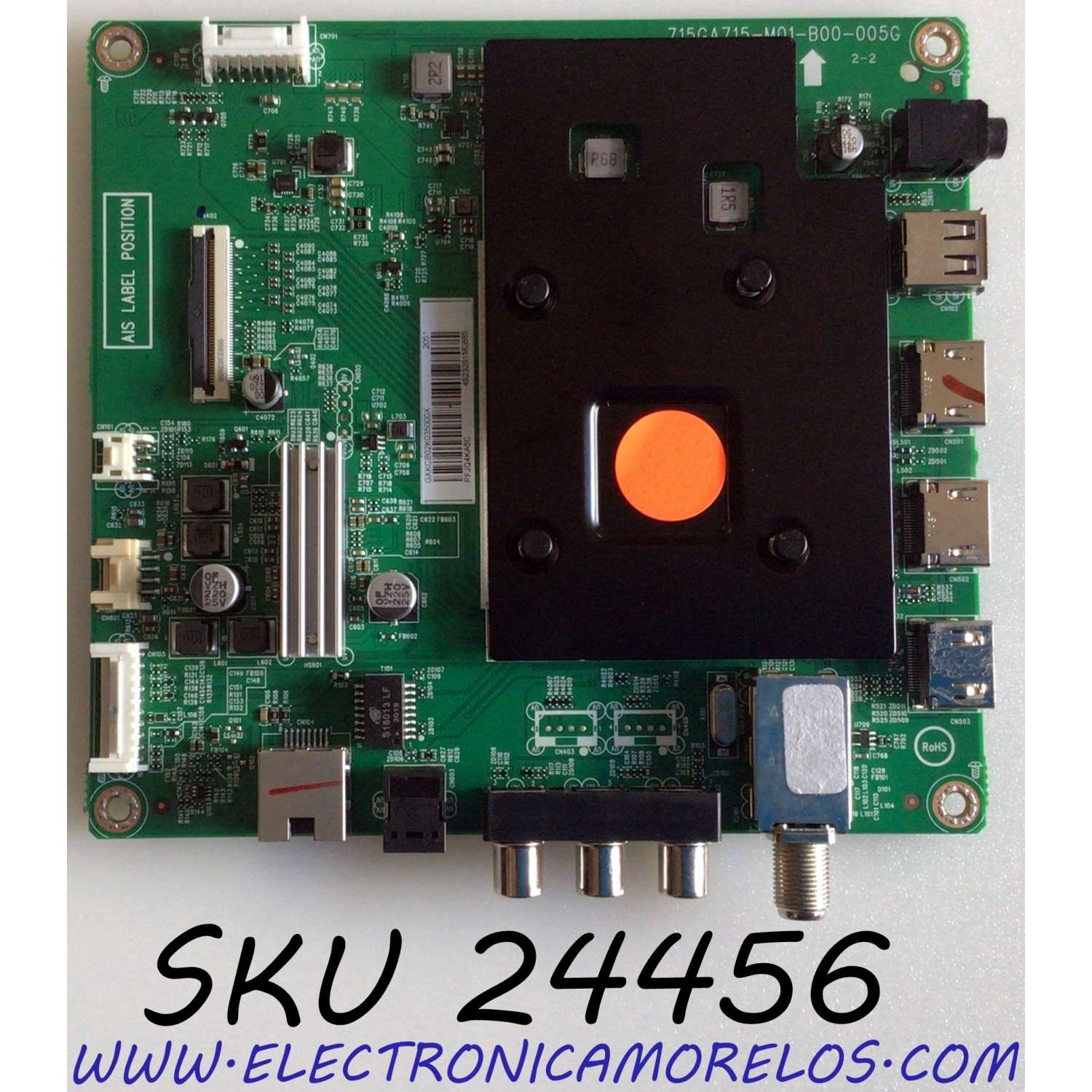 MAIN PARA TV INSIGNIA ORIGINAL 4K SMART TV / NUMERO DE PARTE GXKCB02K035 / 715GA715-M01-B00-005G / 715GA715-M01-B00-005K / (G)XKCB02K035 / (G)XKCB02K035000X / E248779 / GXKCB02K035000X / PANEL TPT650UA-QVN07.U REV:S500W / MODELO NS-65DF710NA21