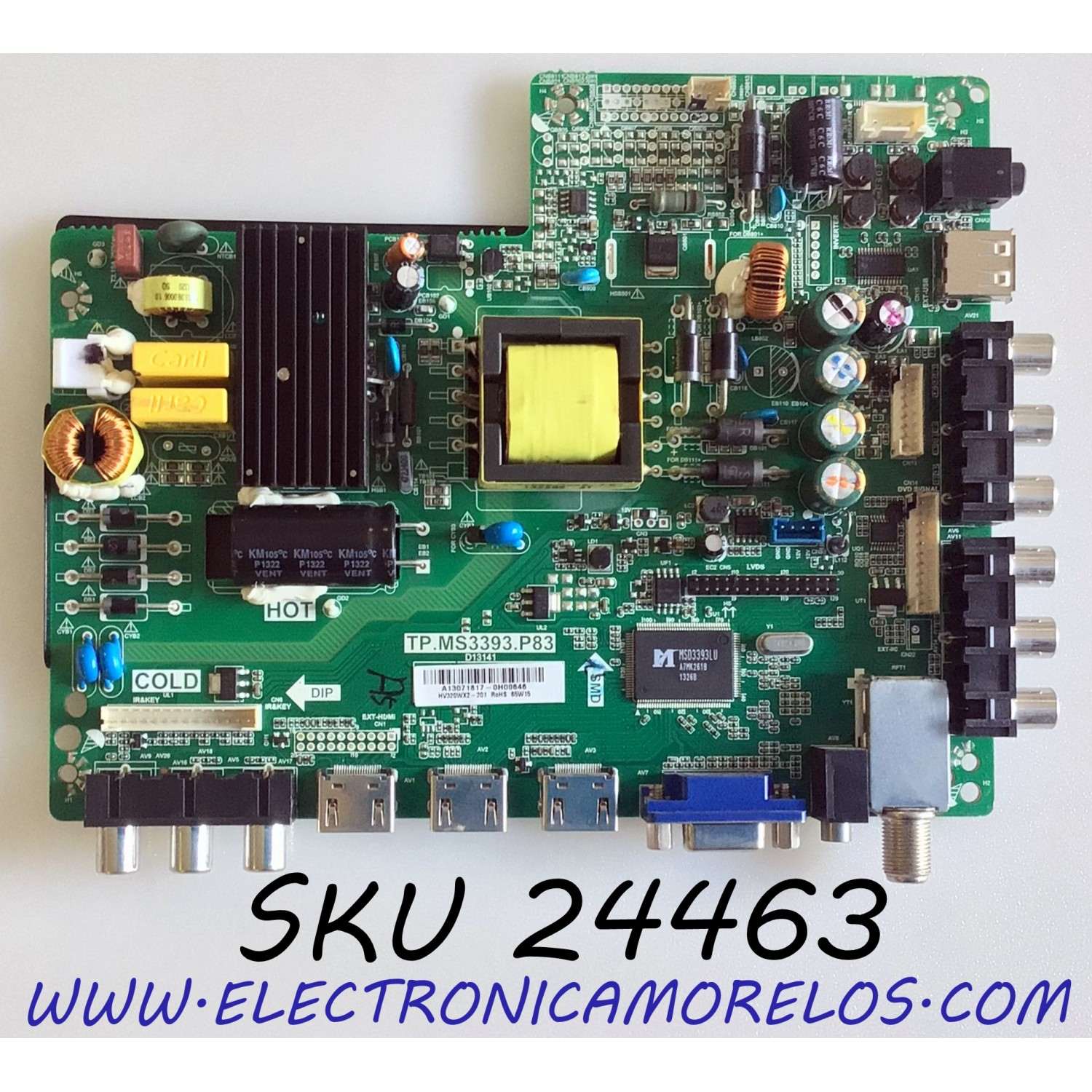 MAIN FUENTE (COMBO) PARA TV PROSCAN / NUMERO DE PARTE T201307016 / TP.MS3393.P83 / A13071817 / HV320WX2-201 / 142123931007 / E214887 / PANEL HV320WX2-201 / MODELO PLDV321300