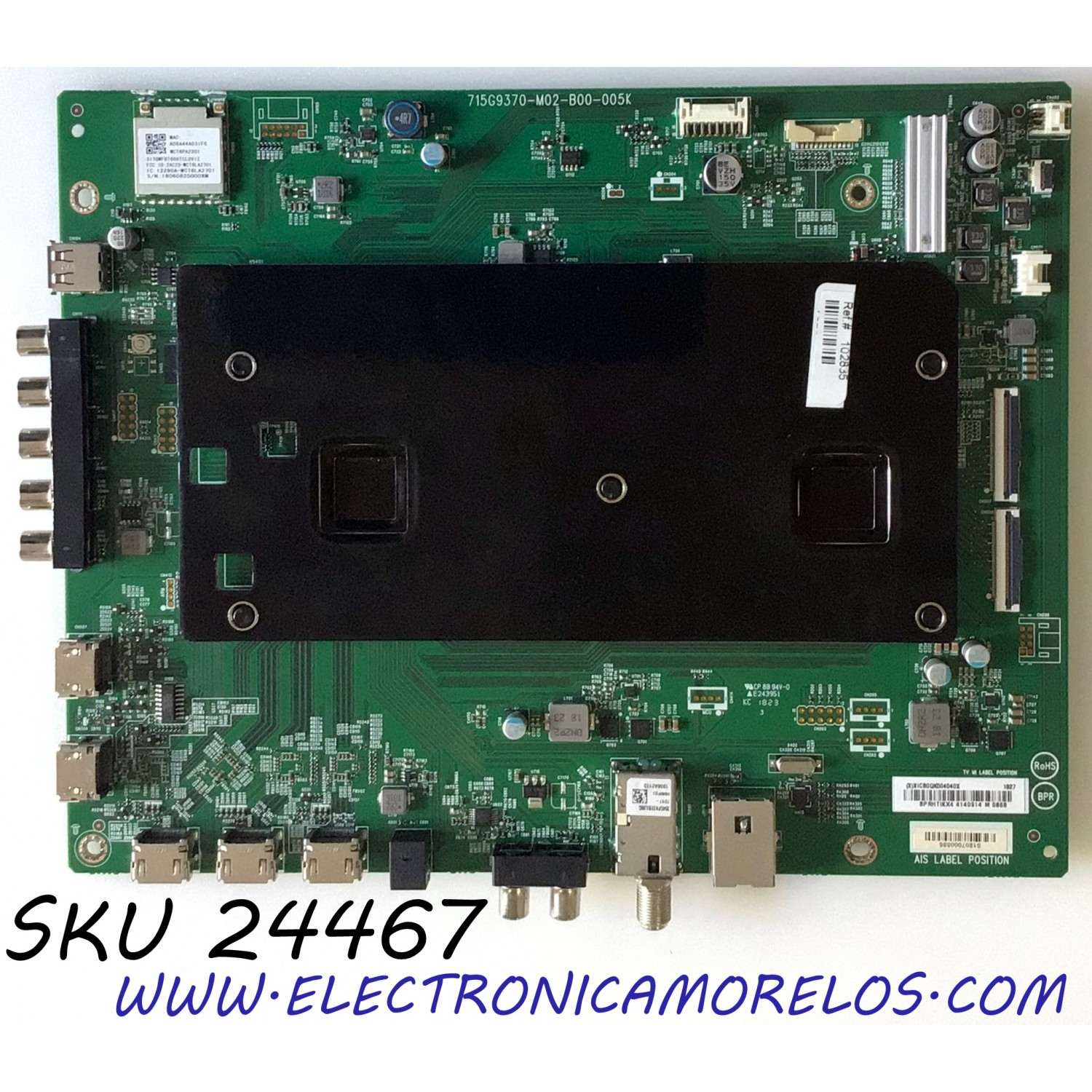 MAIN PARA TV VIZIO XICB0QK004 / 715G9370-M02-B00-005K / XICB0QK0040 / (X)XICB0QK004040X / PANEL T650QVF09.3 / MODELO P659-G1 / P659-G1 LTYAYNOV / V755-H4 LBNFB4KW