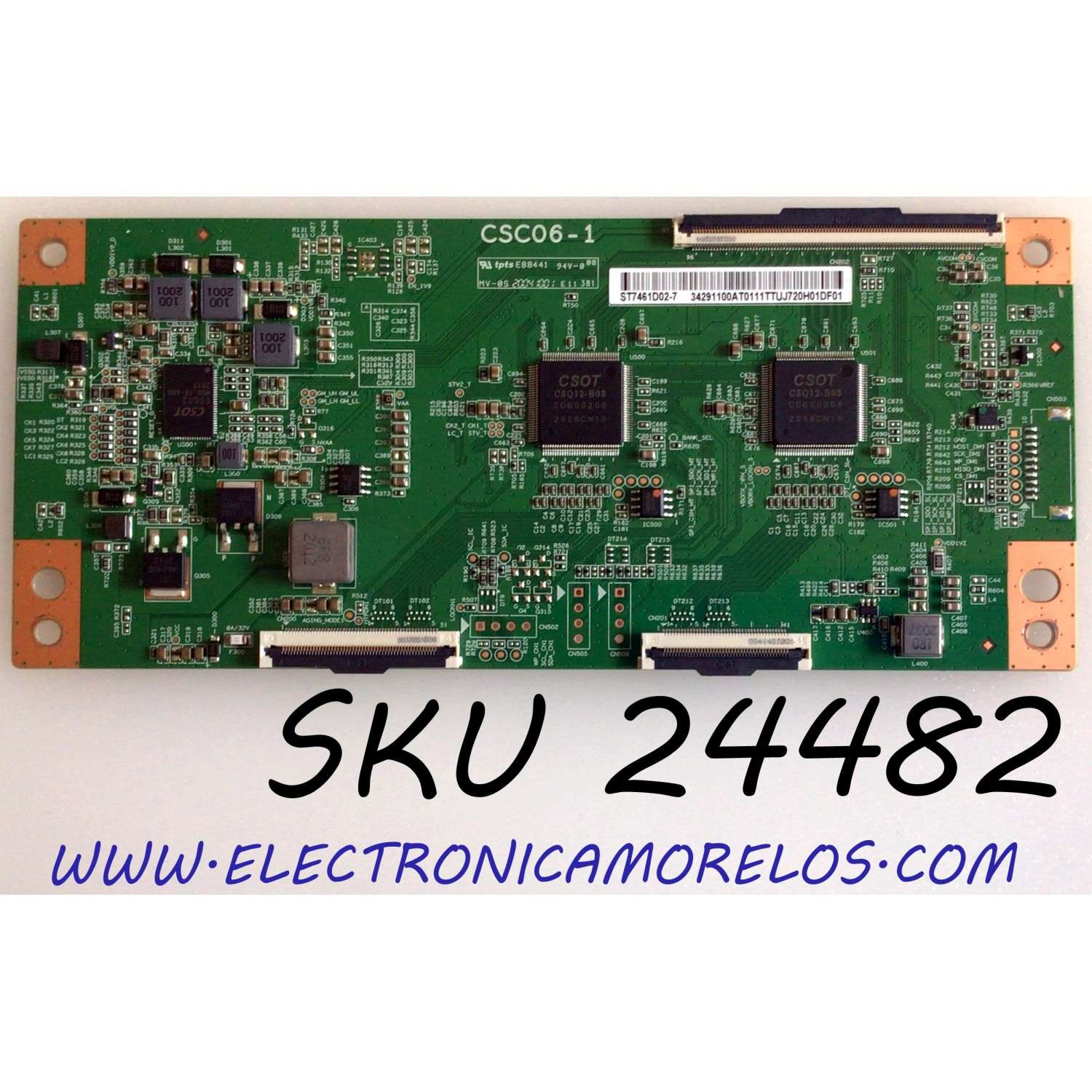T-CON PARA TV TCL NUMERO DE PARTE ST7461D02-7 / CSC06-1 / 34291100AT / 34291100AT0111 / PANEL LVU750NDHL CD9W00 V1 / MODELO 75R635