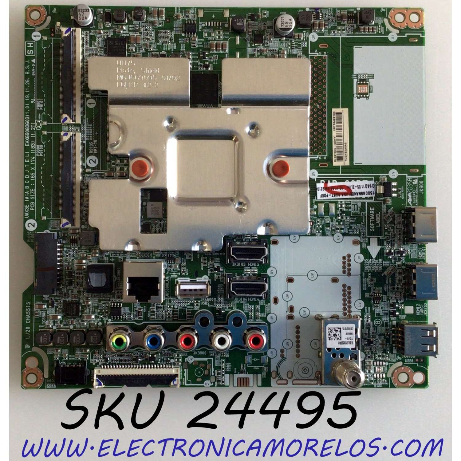 MAIN PARA TV LG NANOCELL 4K SMART UHD TV AI THINQ® / NUMERO DE PARTE EBT66493104 / EAX69083603 / EAX69083603(1.0) / E303981 / PANEL / NC650EQG-ABHHA / DISPLAY HV650QUB-V9H / MODELO 65NANO81ANA / 65NANO81ANA.BUSTROL