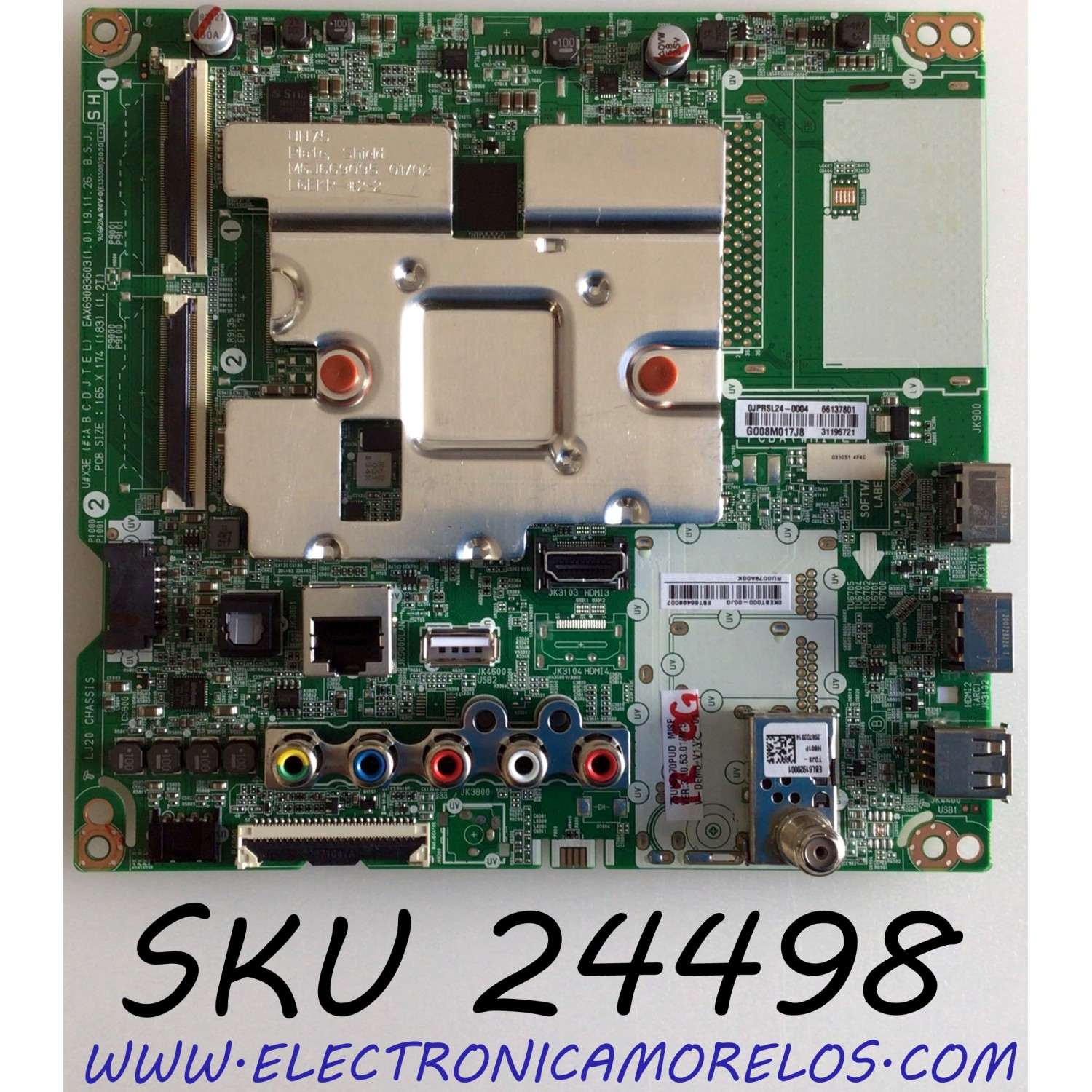 MAIN PARA TV LG 4K UHD SMART TV / NUM DE PARTE EBT66488007 / EAX69083603 / 66137801 / PANEL NC750DQG-ABGR1 / DISPLAY HV750QUB-N9D / NC750DQG-ABGRE / MODELOS 75UN6950PUD / 75UN6970PUD / 75UN6950PUD.AUSFLKR / 75UN6970PUD.AUSFLKR / 75UN7070PUC.BUSVLKR