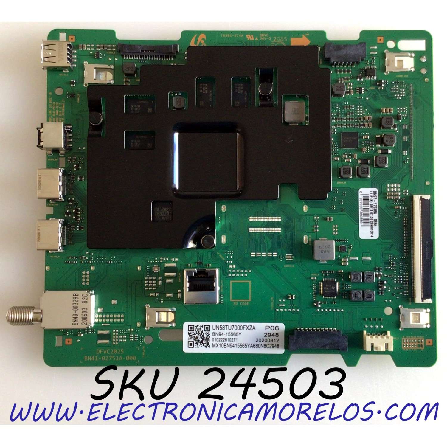 MAIN PARA TV SAMSUNG 4K UHD SMART TV / NUMERO DE PARTE BN94-15565Y / BN41-02751A / BN97-17938A / BN41-02751A-000 / DFVC2025 / BN96-51294N / PANEL CY-BT058HGCV1H / MODELO UN58TU7000 / UN58TU7000FXZA / UN58TU7000FXZA XC04