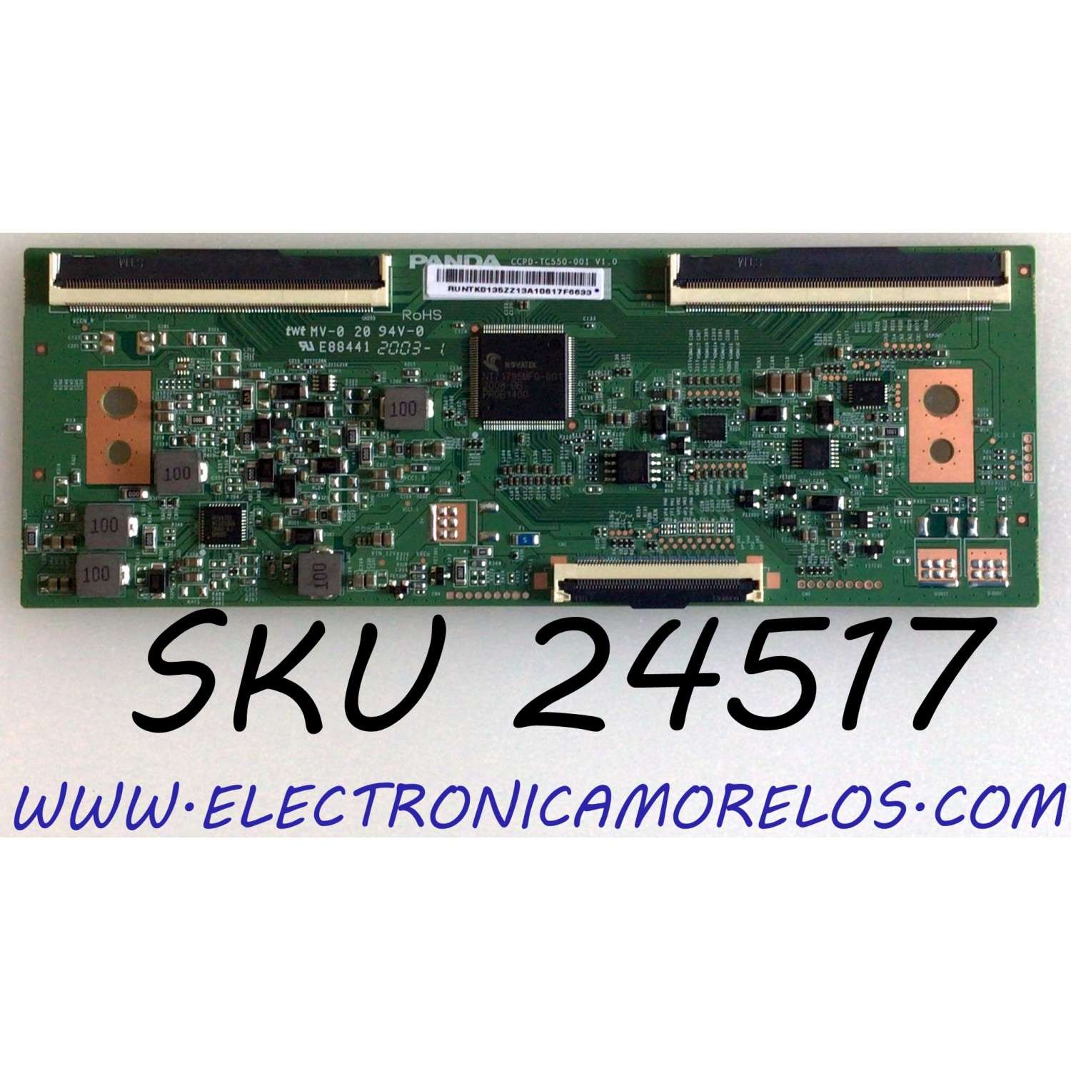 T-CON ORIGINAL PARA TV JVC / NUMERO DE PARTE RUNTK0135ZZ / CCPD-TC550-001 V1.0 / CCPD-TC550-001 / PANEL TPT550F2-PU4L01.Q / BOEA550WH1 / DISPLAY LC546PU4L 01 / MODELOS V555-H1 / V555-H1 LTCDZHKW / V555-H1 LTCDZHNW / LT-55MAW705 / E4AA55R / U557CV-UMRB