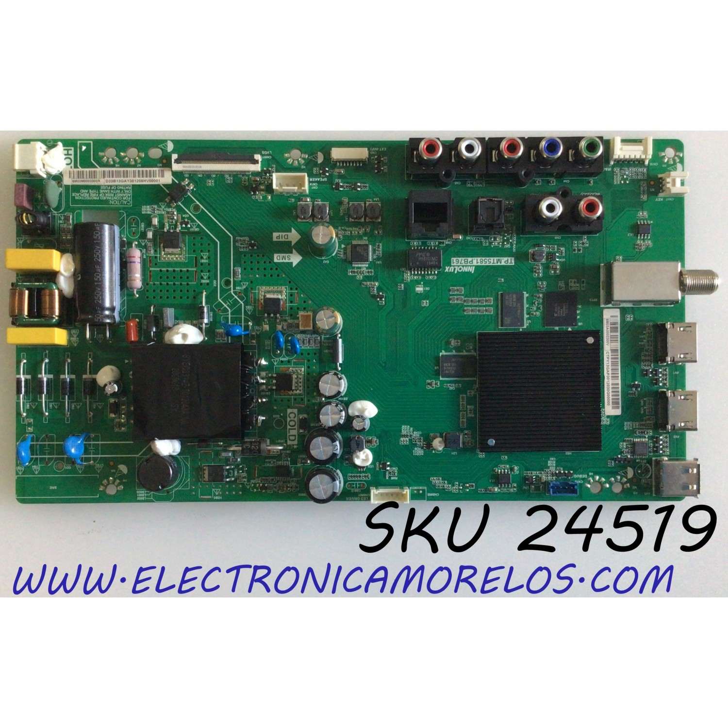 MAIN FUENTE (COMBO) PARA TV VIZIO SMART TV / NUMERO DE PARTE 6M03A0002300V / 6M03M0003300R / TP.MT5581.PB761 / 191E24526C / E248237 / 2C641F5B221B / PANEL V400HJ9-D03 REV.CI / MODELOS D40F-G9 / D40F-G9 LINIXTDW / D40F-G9 LINIXTEW