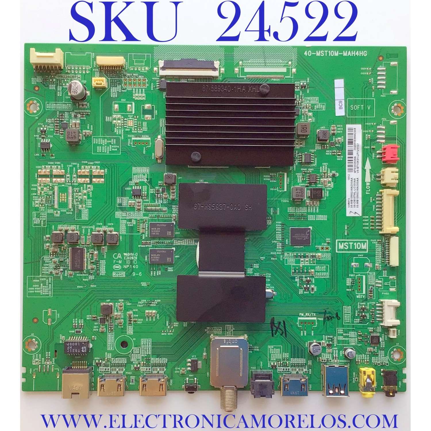MAIN PARA TV TCL / NUMERO DE PARTE 08-CS55TML-LC335AA / 40-MST10M-MAH4HG / MST10M / 08-MS10M02-MA200AA / 08-MS10M02-MA300AA / V8-ST10K01-LF1V1107 / PANEL LVU550NDBL SD9W00 / MODELO 55R615