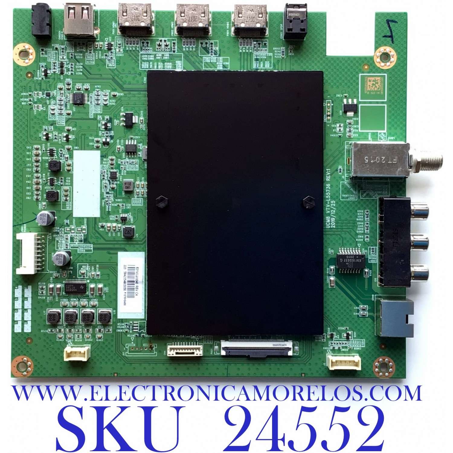 MAIN PARA SMART TV TOSHIBA 4K UHD / NUMERO DE PARTE 631V0Q00040 / VTV-L55736 REV:1 / 7160248-4 / 58423.54903056 / 691V0Q00040 / PANEL K550WDCRA-UK350A7 / DISPLAY T550QVN05.7 / MODELO 55LF621U21
