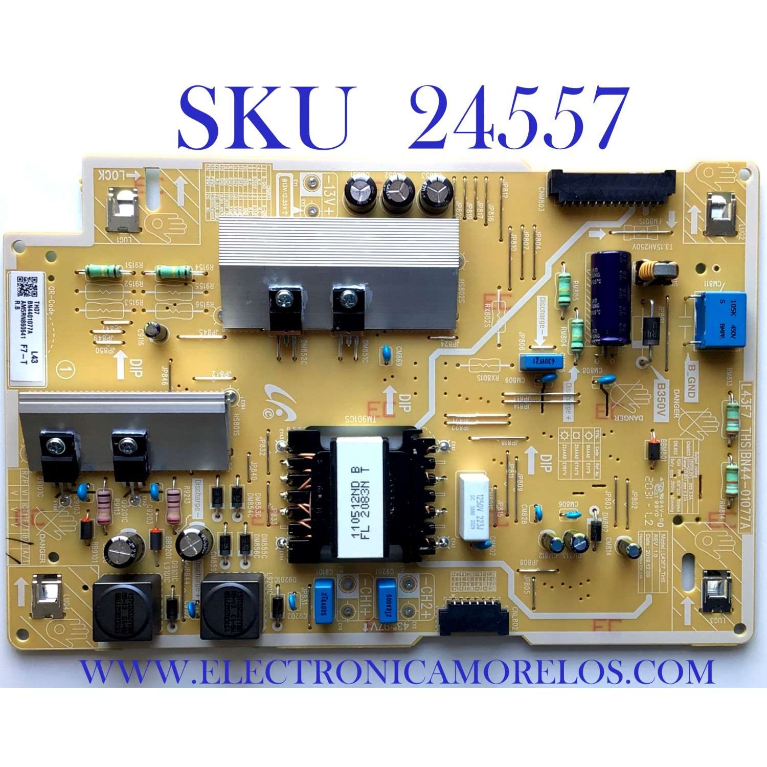 FUENTE DE PODER PARA TV SAMSUNG QLED / NUMERO DE PARTE BN4401077A / BN44-01077A / L43F7_THS  / PANEL CY-RT043HGEV1H / MODELO QN43LS03 / QN43LS03TAFXZA BA01