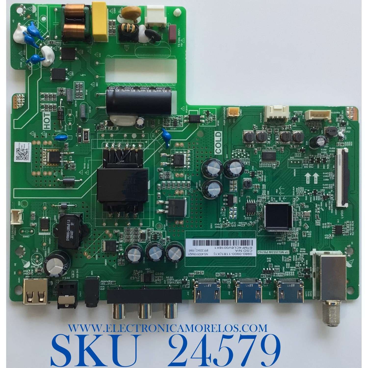 MAIN FUENTE PARA TV INSIGNIA / NUMERO DE PARTE 0980-0900-1181 / TP.MS3553W.PB762 / 67MF4CL6V0018X1 / BF5F-20200422_155645 / H20062342 / PANEL V400HJ6-PE1 REV.C3 / MODELO NS-40D510NA21