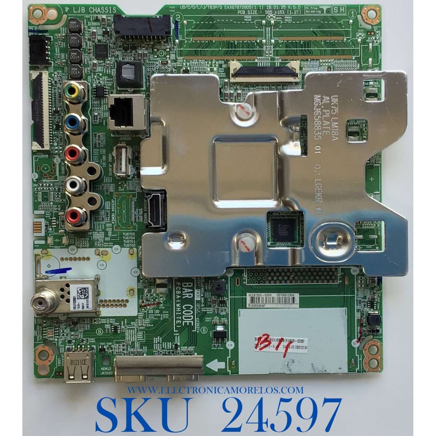 MAIN PARA TV LG 4K·UHD·HDR SMATR TV / NUMERO DE PARTE EBT65512504 / EAX67872805 / 65512504 / EAX67872805(1.1) / HC700EQN-VHSR3-211X / MODELO 70UK6190PUB / 70UK6190PUB.BUSMLJR