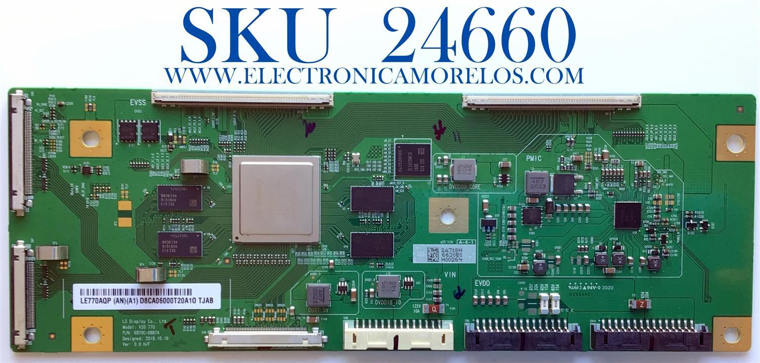 T-CON PARA TV SONY / NUMERO DE PARTE 6871L-6630B / 6870C-0887A / LE770AQP (AN)(A1) / 6630B / PANEL LE770AQP(AN)(A1) / MODELO XBR-77A9G / XBR77A9G