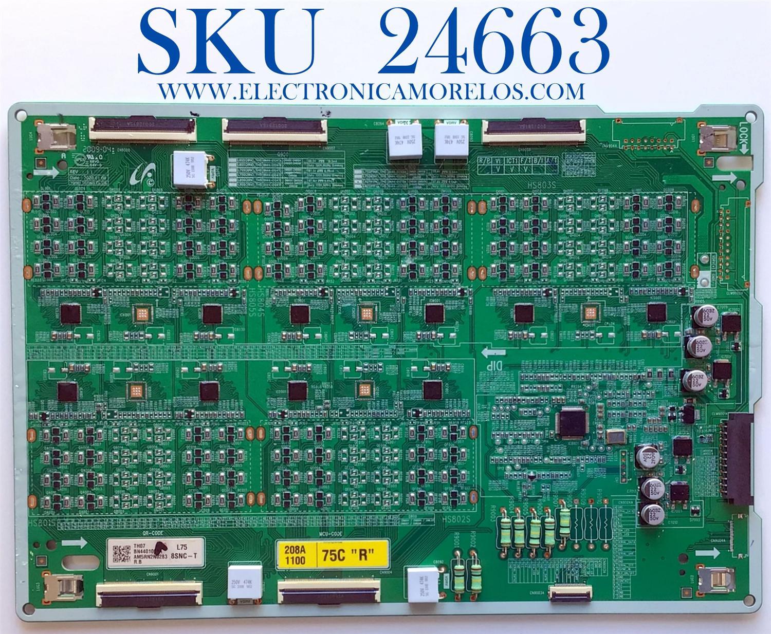 LED DRIVER PARA TV SAMSUNG QLED 8K UHD HDR SMART TV / NUMERO DE PARTE BN44-01069A / BN4401069A / L75S8SNC_THS / PANEL CY-TT075JMLV4H / MODELO QN75Q800 / QN75Q800TAFXZA / QN75Q800TAFXZA FA07