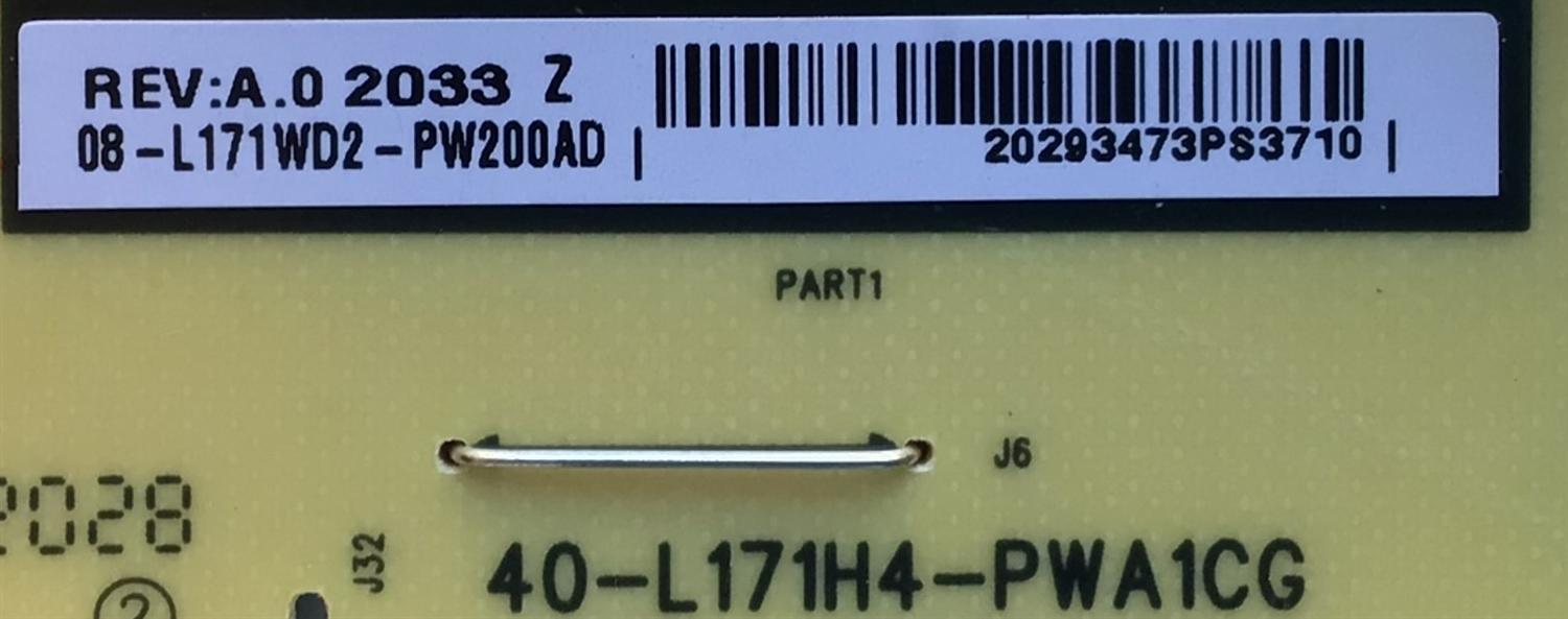 FUENTE DE PODER PARA TV TCL / NUMERO DE PARTE 08-L171WD2-PW200AD / 40-L171H4-PW200AD / CCP-505 / 20293473PS3710 / PANEL LVU650NDEL CS9W11 / MODELOS 65S431 / 65S433 / 65S434 / 65S435 / 65A445  - Imagen 2