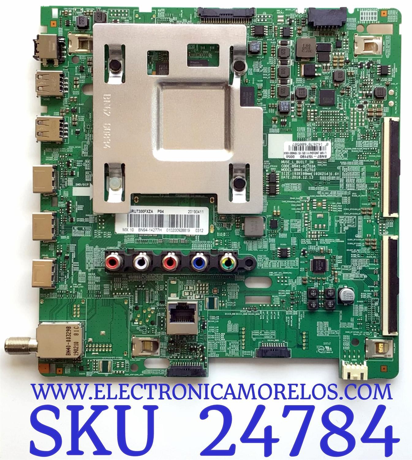 MAIN PARA TV SAMSUNG UHD 4K CURVA SMART TV / NUMERO DE PARTE BN94-14277H / BN97-15719D / BN41-02703A / PANEL CY-CN055HGLV9H / MODELO UN55RU7300 / UN55RU7300FXZA FA01
