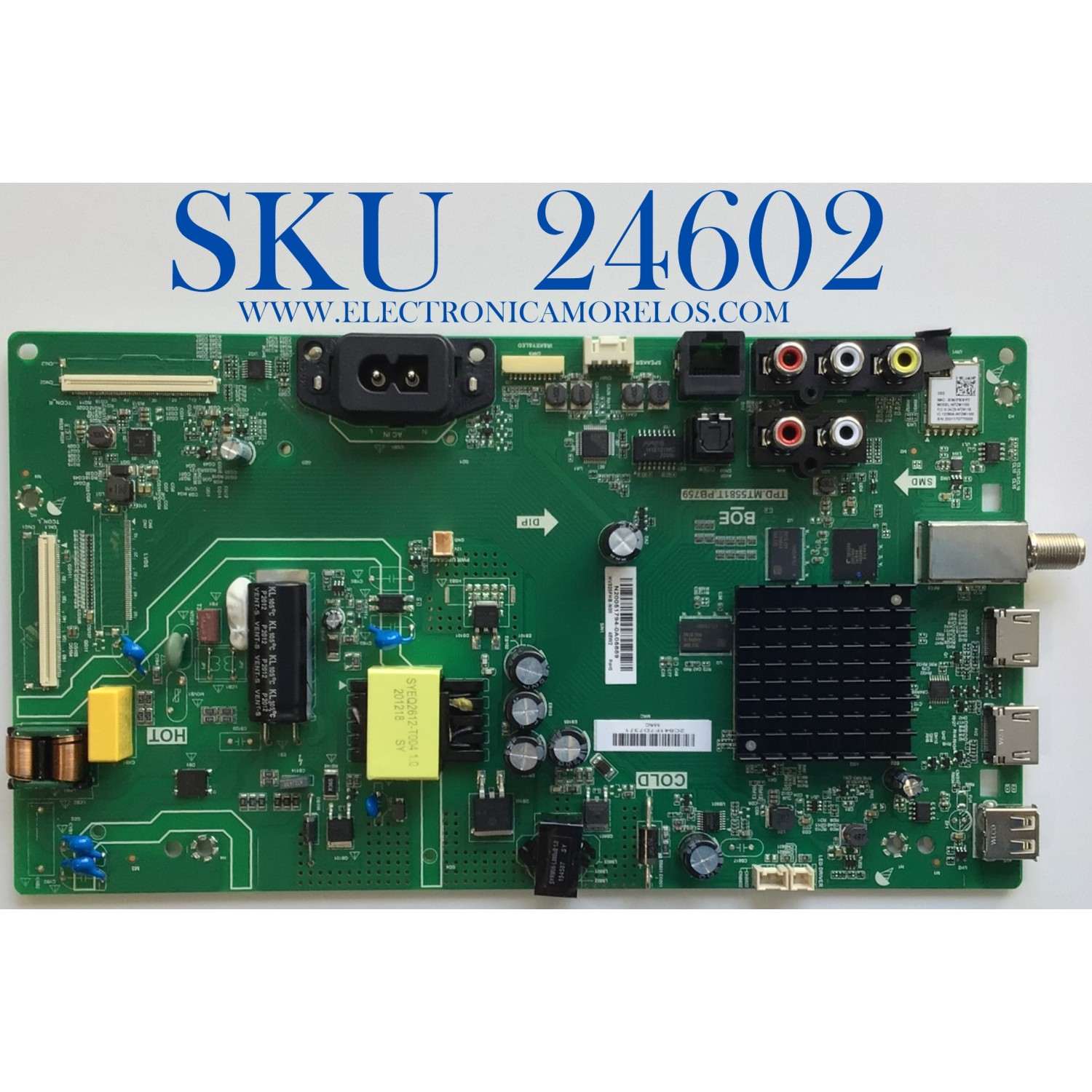 MAIN PARA TV VIZIO / NUMERO DE PARTE 60103-00618 / TPD.MT5581T.PB759 / N20051794-0A05889 / 60103-00618 / PANEL BOEI320WU1 / DISPLAY HV320FHB-N00 / MODELO D32F-G4 LBVFQPMW