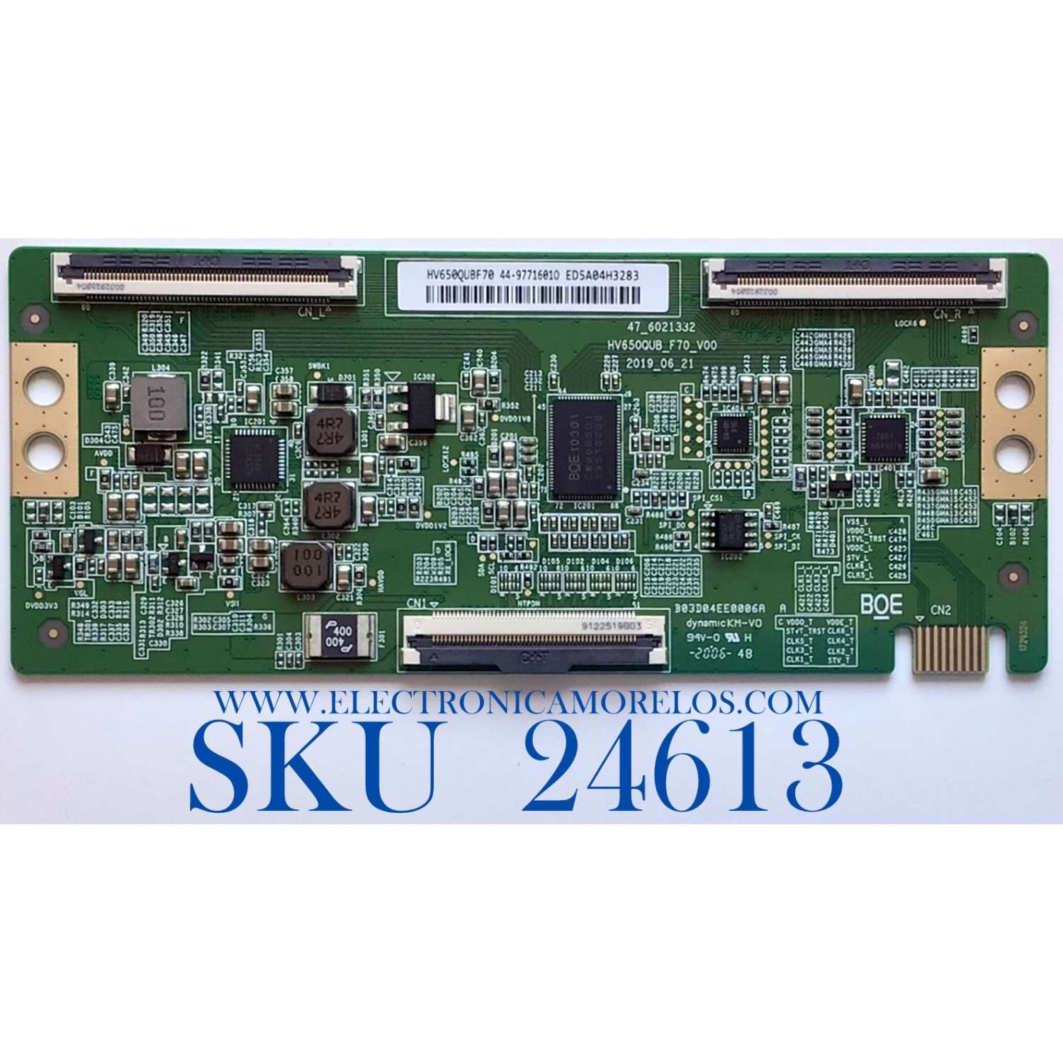 T-CON PARA TV VIZIO / NUMERO DE PARTE 44-9771601O / HV650QUB_F70_V00 / 47-6021332 / 44-97716010 / HV650QUBF70 / PANEL TPT550U1-QVN05 / UCF81XA-G032 / HV650QUB-F70 / MODELOS M656-G4 / V655-H4 / M55Q7-H1 / 65PFL5604 / 65PUL6553 / NS-65DF710NA21 / 65S446