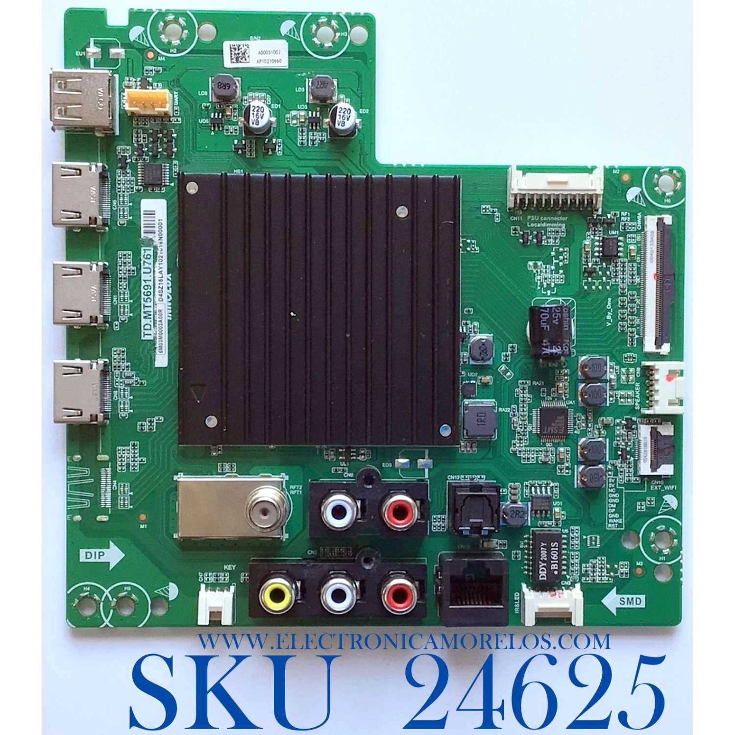 MAIN  PARA TV VIZIO 4K HDR SMART TV / NUMERO DE PARTE 6M03M0003A00R / TD.MT5691.U761 / A003100J / AP10210660 / 2C641F63DC5D / 2605K20A0 / E203640 / PANEL V650DJ4-D03 REV.C1 / DISPLAY E253117 INNOLUX / MODELO V655-H19 / V655-H19 LIAIZCNW / V655-H9 LINIZCUW