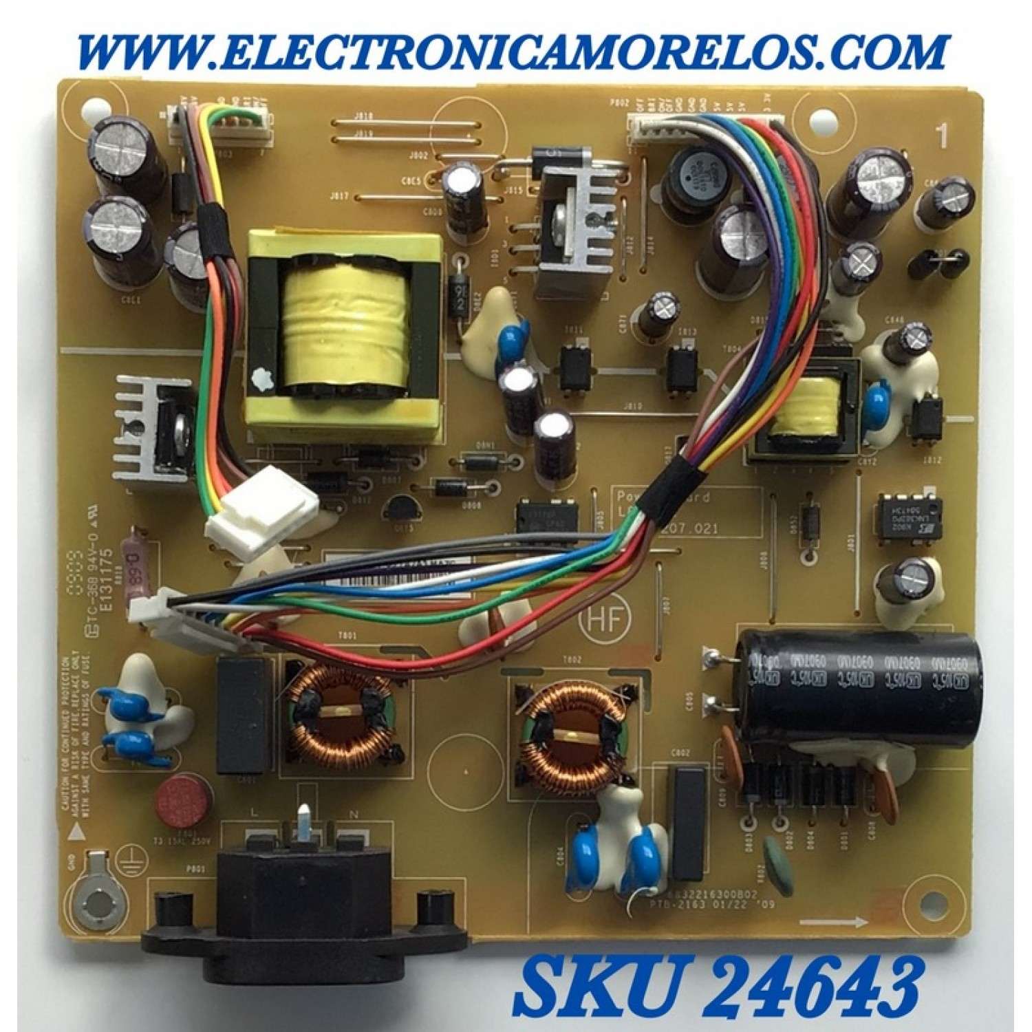 FUENTE DE PODER PARA MONITOR DELL / NUMERO DE PARTE 55.7A2A3.MAZG / 48.7A207.021 / L8316-2 / 12264651 / 9331P34979 / 9331P6271 / 55.7A203.A32G / PANEL LM220WE5 (TL)(A1) / MODELO G2210T