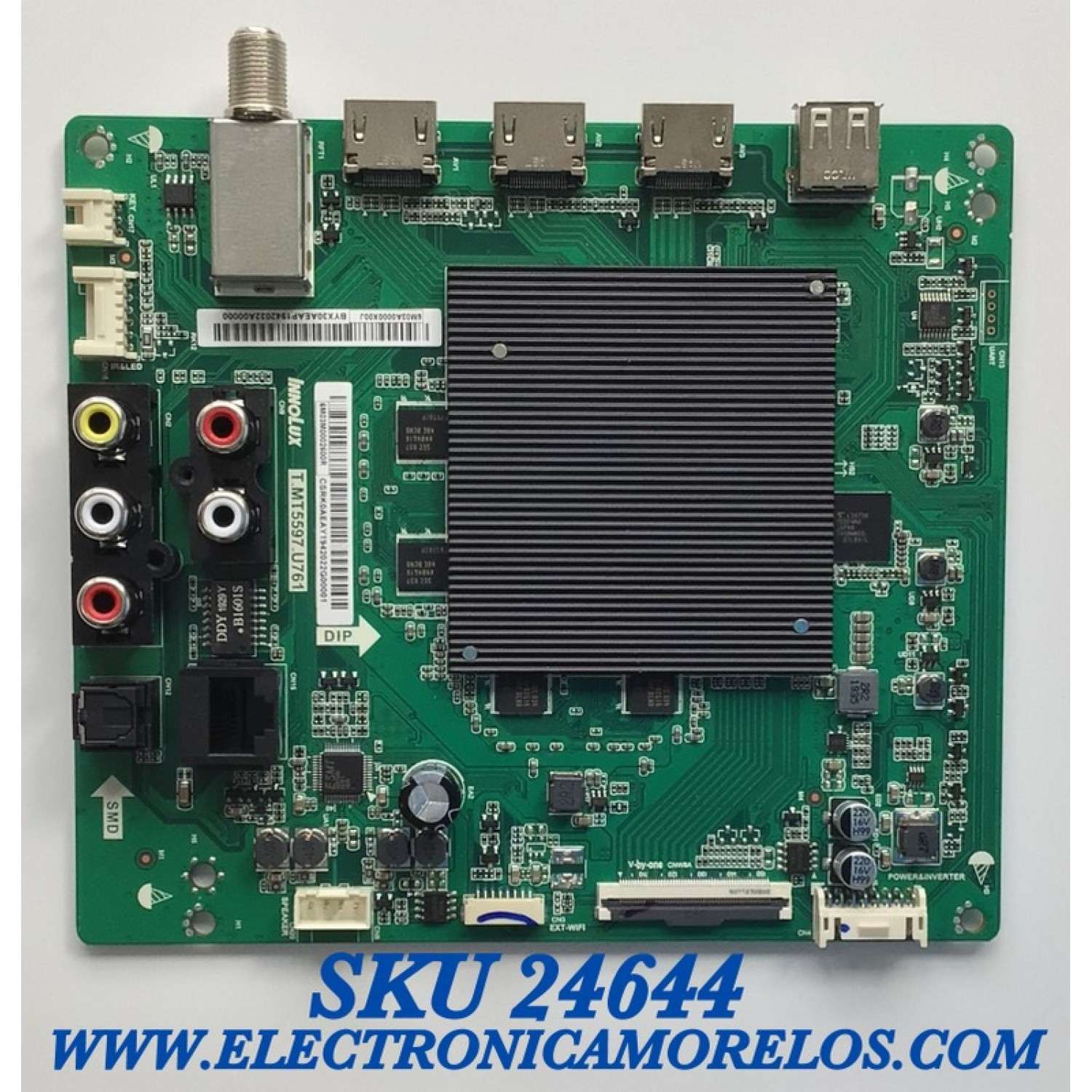 MAIN PARA TV VIZIO / NUMERO DE PARTE 6M03A0000X00J / T.MT5597.U761 / 6M03M0002600R / 6M03M0002900R / 3C9BD6F45756 / PANEL V500DJ6-D03 REV.CA / MODELO V505-G9 LINIXXVV 