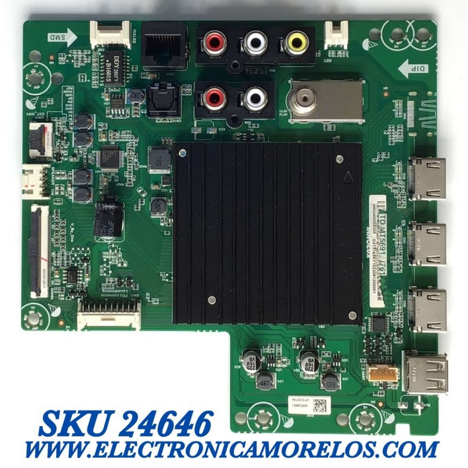 MAIN PARA SMART TV VIZIO UHD CON HDR RESOLUCION (3840 x 2160) / NUMERO DE PARTE 6M03M0003E00R / TD.MT5691.U761 / A0002M00J / 2C641F884CCA / AP10230766 / PANEL V500DJ6-D03 REV.CB/ MODELO V505-H9 LIAIZBMW