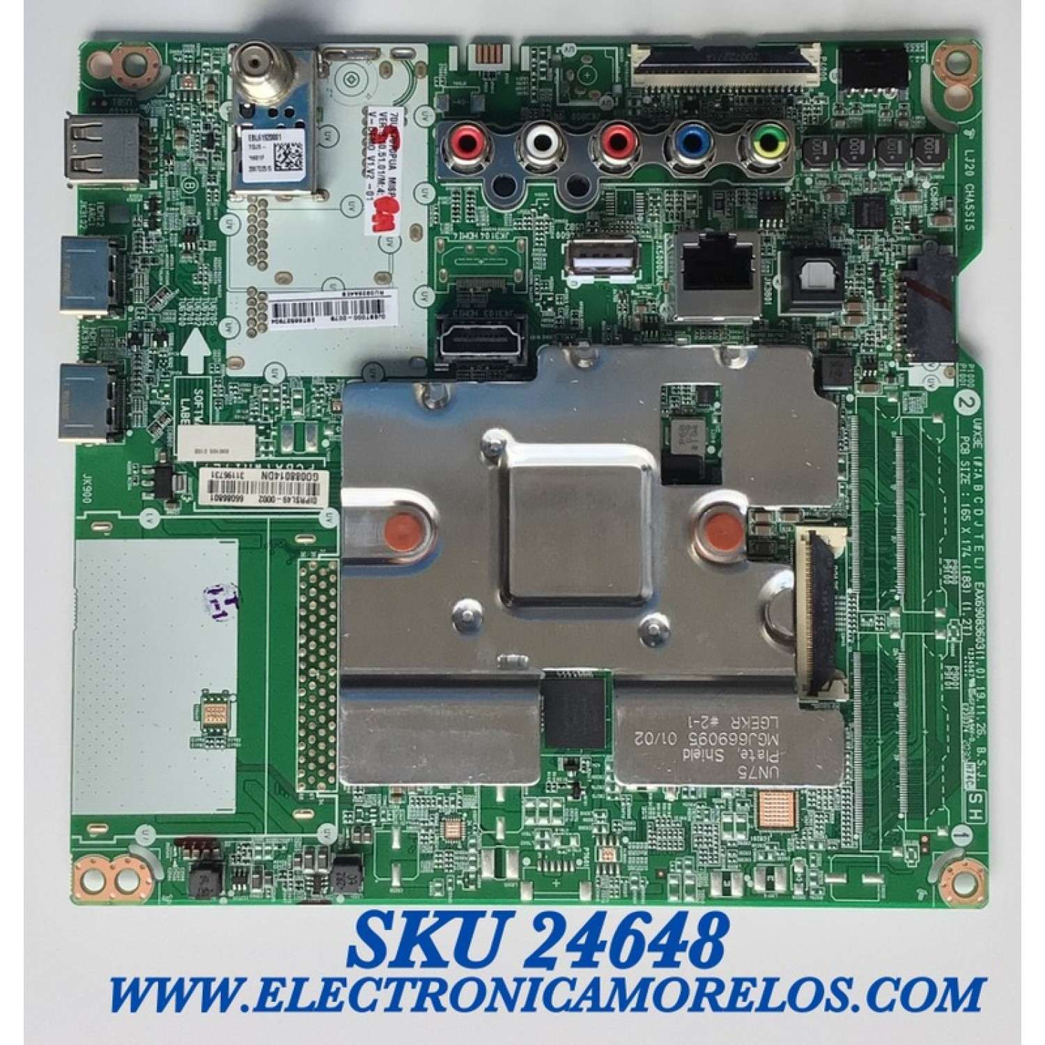 MAIN PARA TV LG UHD 4K HDR SMART TV / NUMERO DE PARTE EBT66527904 / EAX69083603 / EAX69083603(1.0) / 66086801 / 31196731 / PANEL´S NC700DQE-VSHX1 / NC700DQE-VSHX7 / MODELO 70UN7070PUA / 70UN7070PUA.AUSMLKR