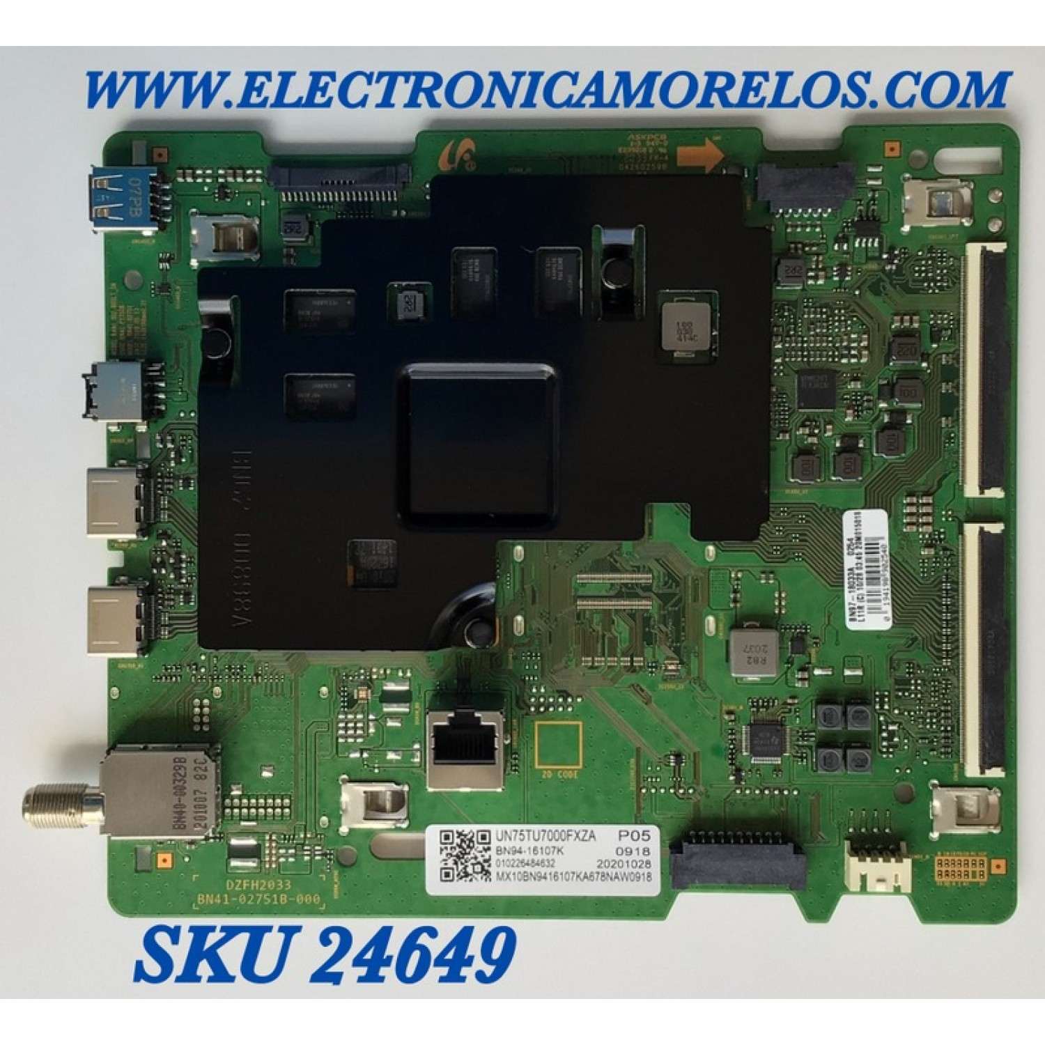 MAIN PARA TV SAMSUNG 4K·UHD· HDR / NUMERO DE PARTE BN94-16107K / BN41-02751B / BN97-18033A / BN96-52704A / BN9416107K / PANEL CY-BT075HGLV3H / MODELOS UN70TU700D / UN70TU700DFXZA FA01 / UN75TU7000 / UN75TU7000FXZA FA01