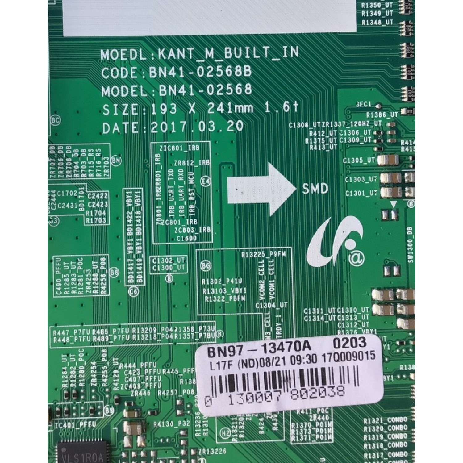 MAIN PARA SMRAT TV SAMSUNG 4K UHD CON HDR RESOLUCION (3840 x 2160) / NUMERO DE PARTE BN94-12426E / BN41-02568B / BN97-13470A / 20170830 / 010166977022 / PANEL CY-WK055HGLV2H JW35 / MODELO UN55MU650DFXZA FA01 - Imagen 3
