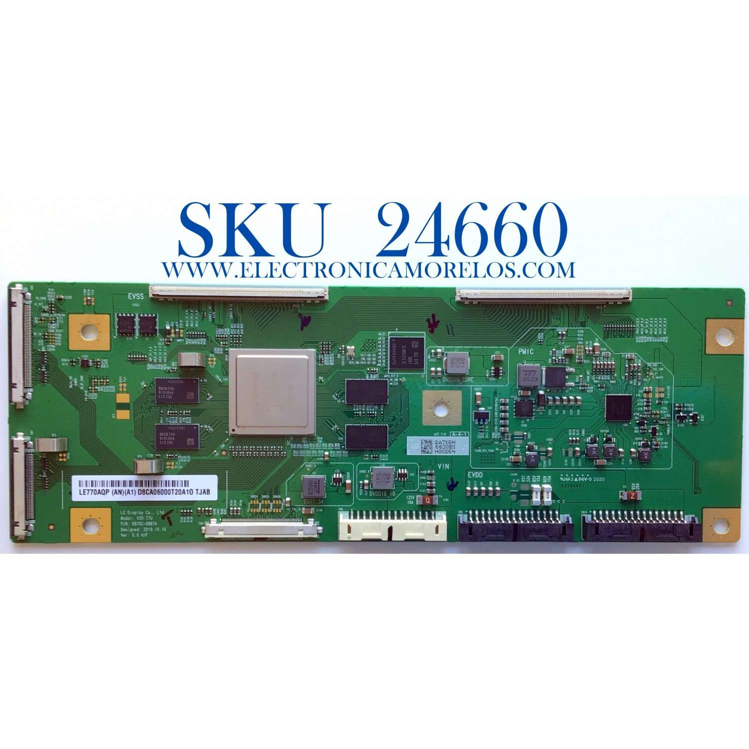 T-CON PARA TV SONY / NUMERO DE PARTE 6871L-6630B / 6870C-0887A / LE770AQP (AN)(A1) / 6630B / PANEL LE770AQP(AN)(A1) / MODELO XBR-77A9G / XBR77A9G