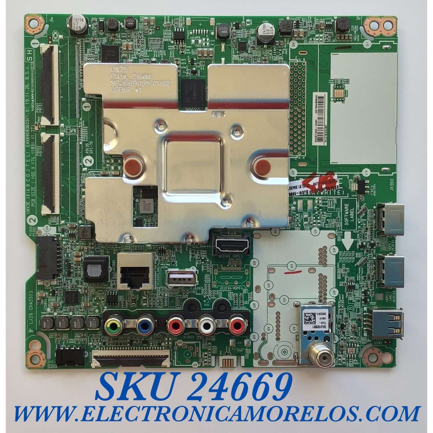 MAIN PARA SMART TV LHG 4K UHD HDR RESOLUCION (3840 x 2160) / NUMERO DE PARTE EBT66433302 / EAX69083603(1.0) / OHEBT000-008F / RU07B2A08F / PANEL NC650DQG-AAHX1 / MODELO 65UN7300PUF.BUSWLKR / 65UN7300PUF