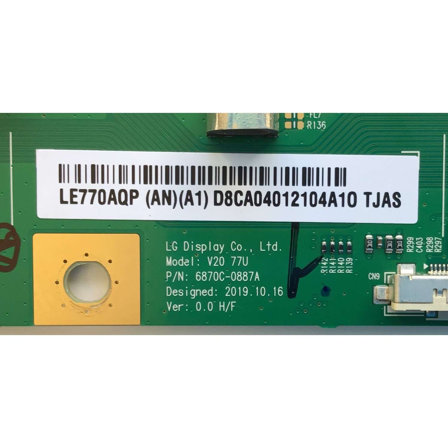 T-CON PARA TV SONY / NUMERO DE PARTE 6871L-6630A / 6870C-0887A / 6630A / LE770AQP (AN)(A1) / PANEL LE770AQP (AN)(A1) / MODELO XBR-77A9G / XBR77A9G - Imagen 2