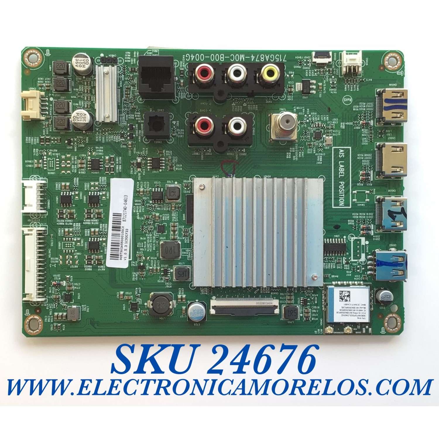 MAIN PARA TV VIZIO 4K UHD CON HDR RESOLUCION (3840 X 2160) SMART TV / NUMERO DE PARTE 905TXKSA550001 / 715GA874-M0C-B00-004G / PANEL TPT430H3-QUBH10.K REV:SA9P0Q / MODELOS V435-H1 / V435-H11 / V435-H11 LTM / V435-H11 LTM / V435-H1 LTC / V555-H1 LTC